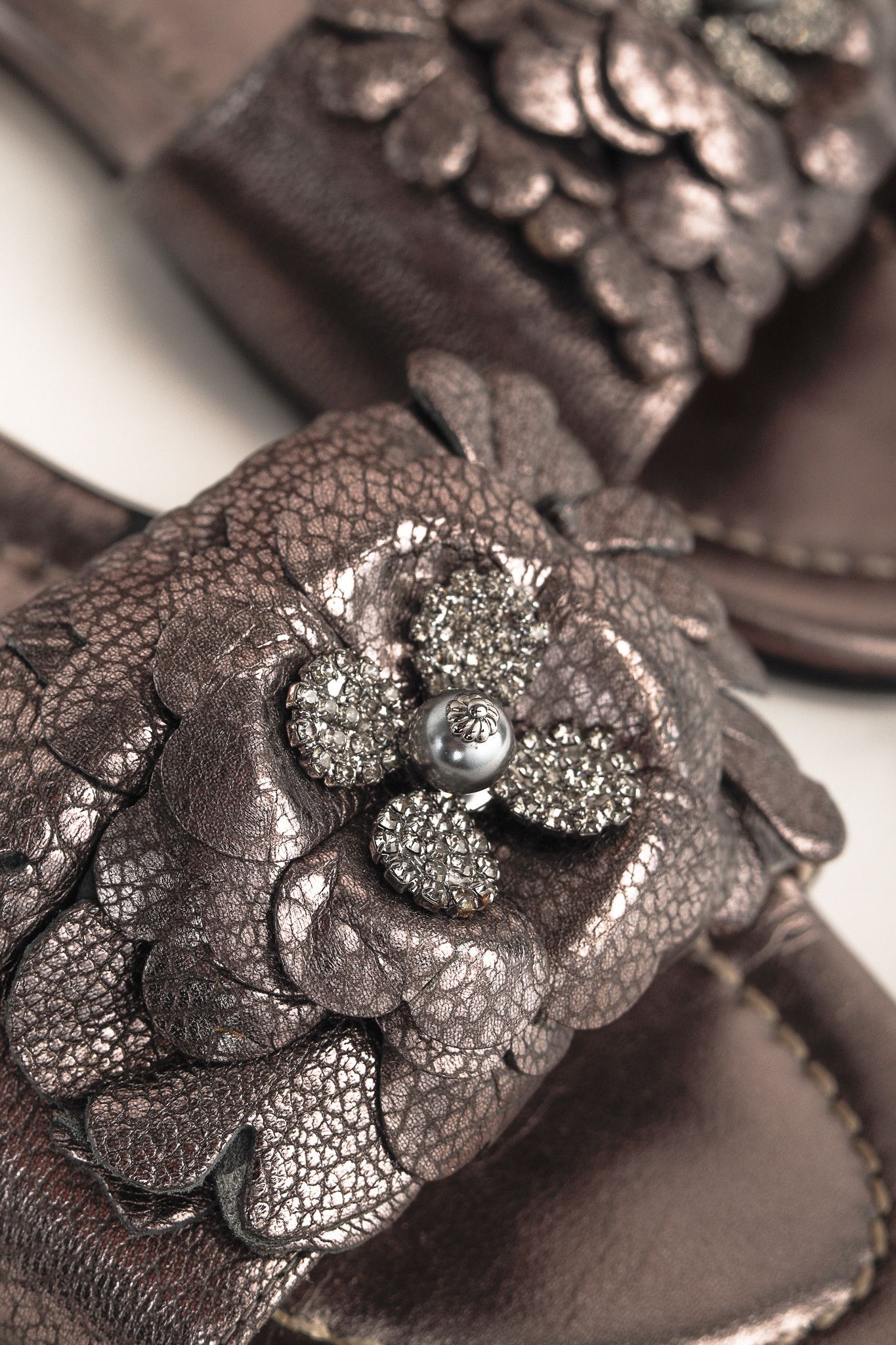 Jimmy Choo Jimmy Choo Neave Embelllished Floral Leather Sandal Size US 6.5 / IT 36.5 - 8 Thumbnail