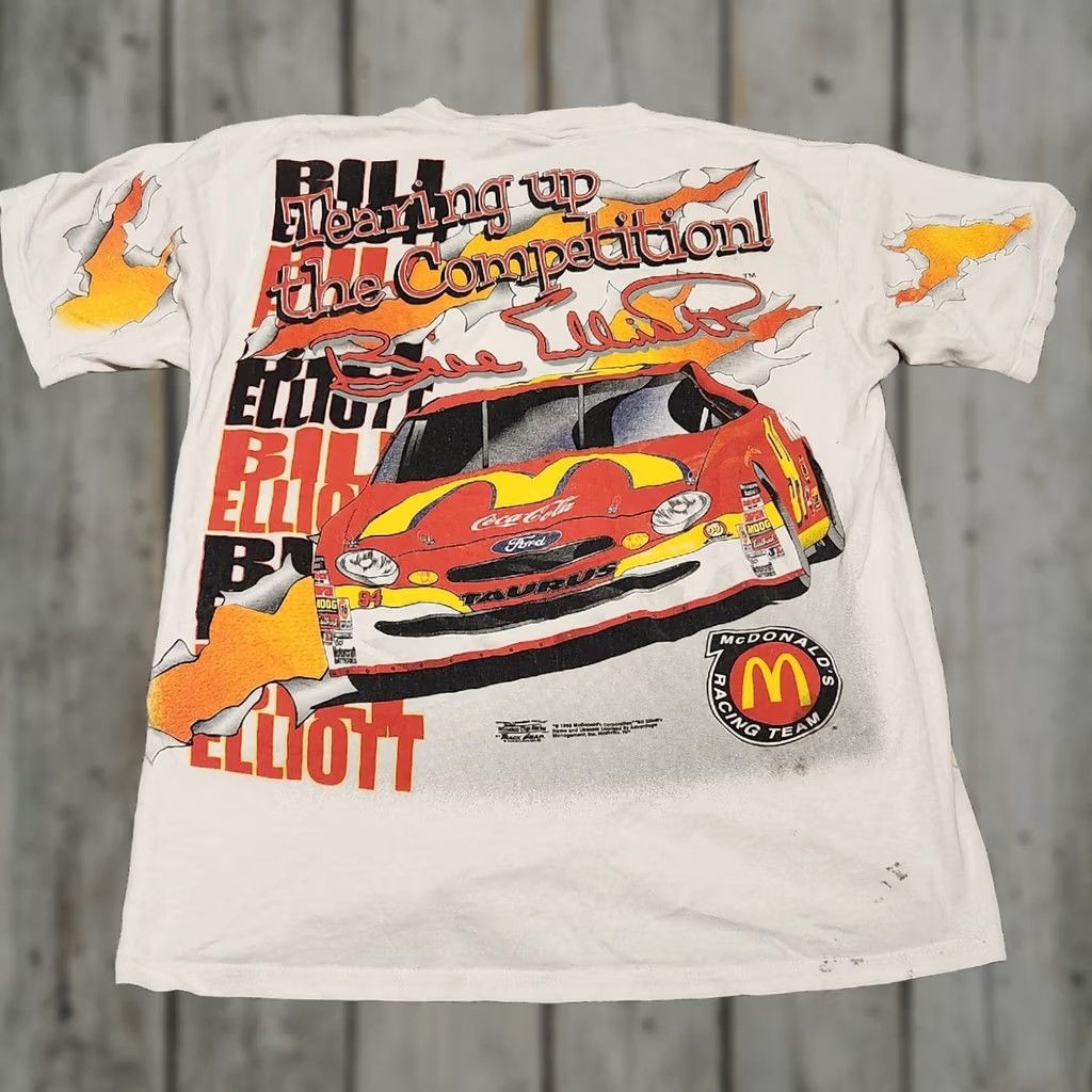 Logo Athletic VINTAGE Kudzu Bill Elliot McDonalds NASCAR Racing T-Shirt L Black 90s Shirt Mens Size US L / EU 52-54 / 3 - 1 Thumbnail