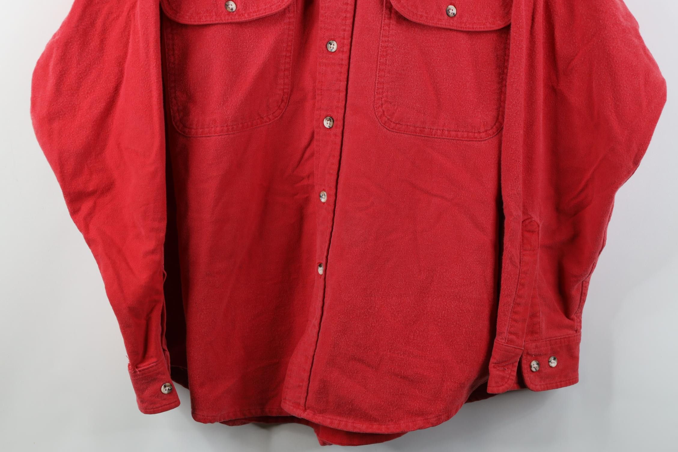 Vintage Vintage 70s Streetwear Chamois Cloth Button Shirt Red Size US XL / EU 56 / 4 - 3 Thumbnail