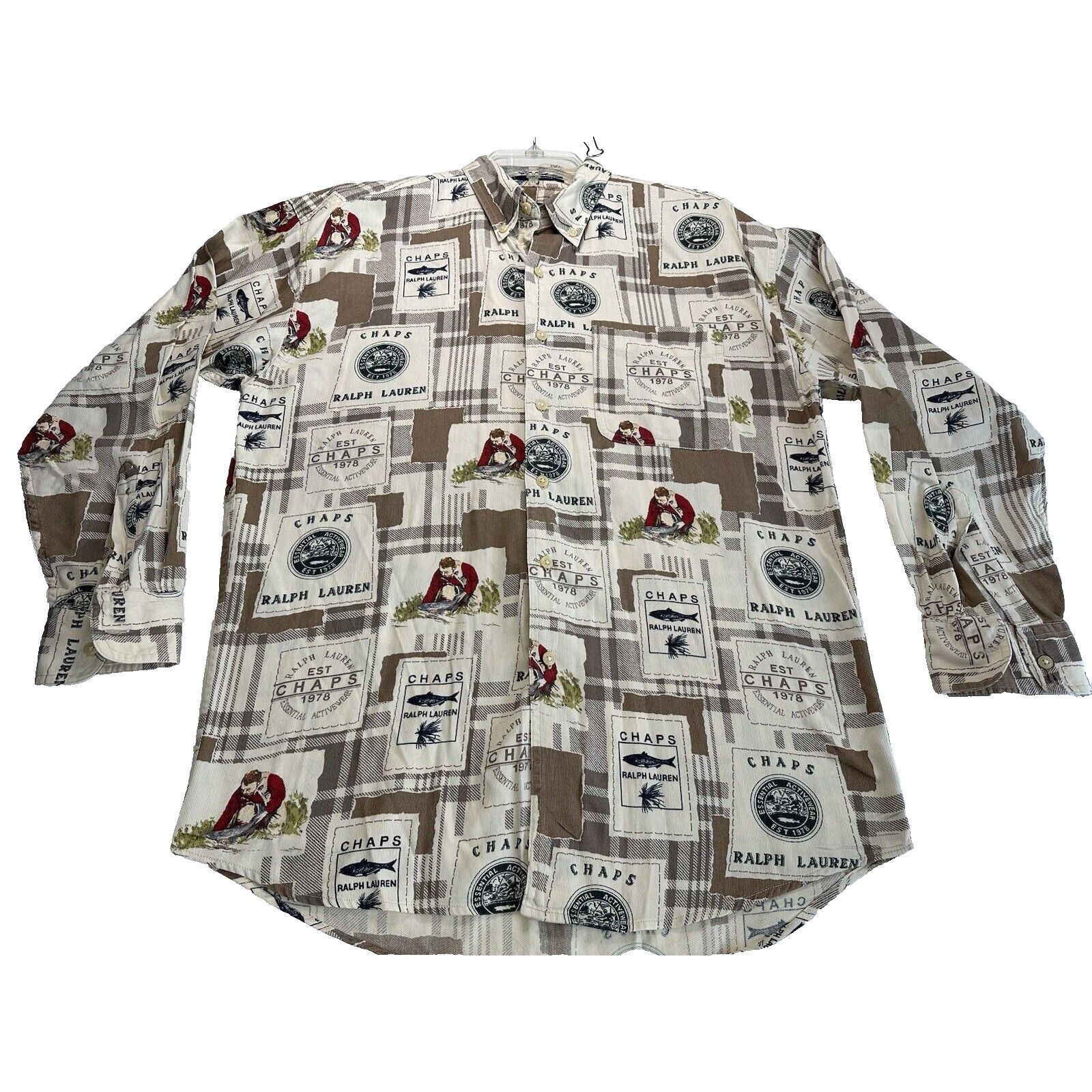 Chaps Chaps Ralph Lauren Button Shirt Medium Fishing Vintage 90s Size US M / EU 48-50 / 2 - 1 Thumbnail