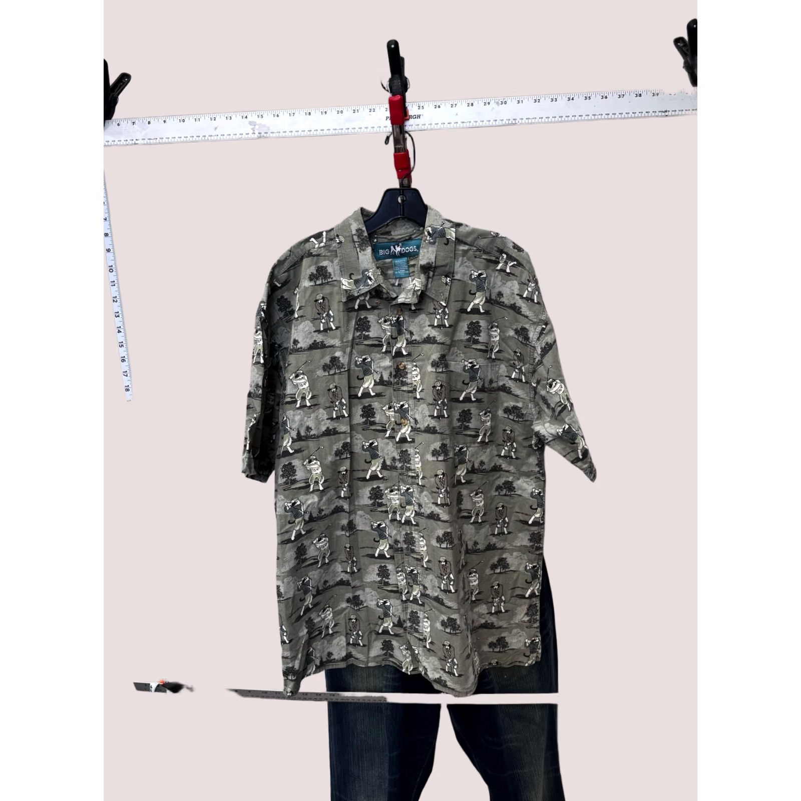 Big Dogs Big Dogs Shirt SHORT SLEEVE Button Up Dog Golfing Artwork Large L Multicolor Mens Size US L / EU 52-54 / 3 - 1 Thumbnail