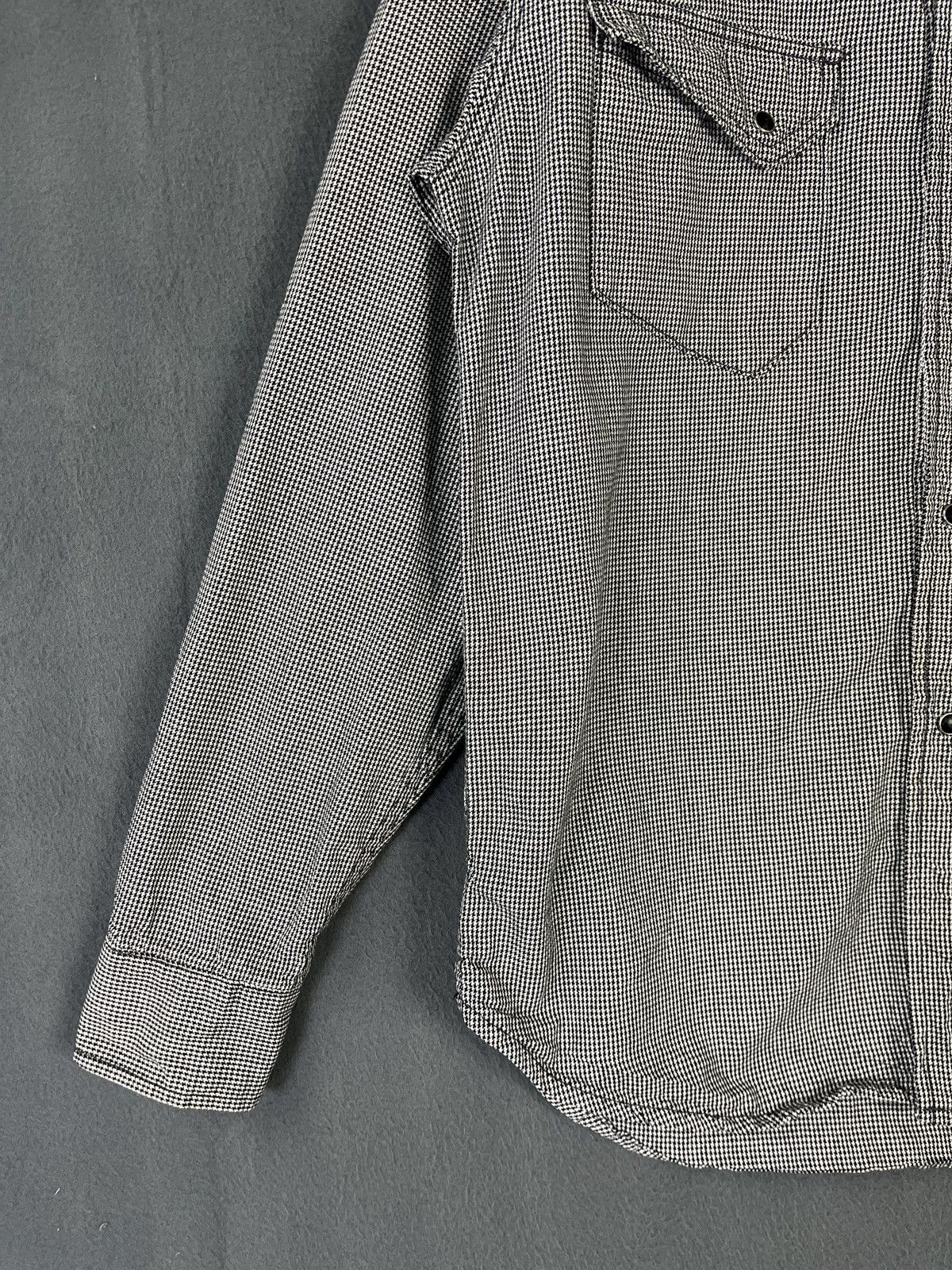 Japanese Brand Dogman Pearl Snap Button Houndstooth Long Sleeves Size US L / EU 52-54 / 3 - 5 Thumbnail