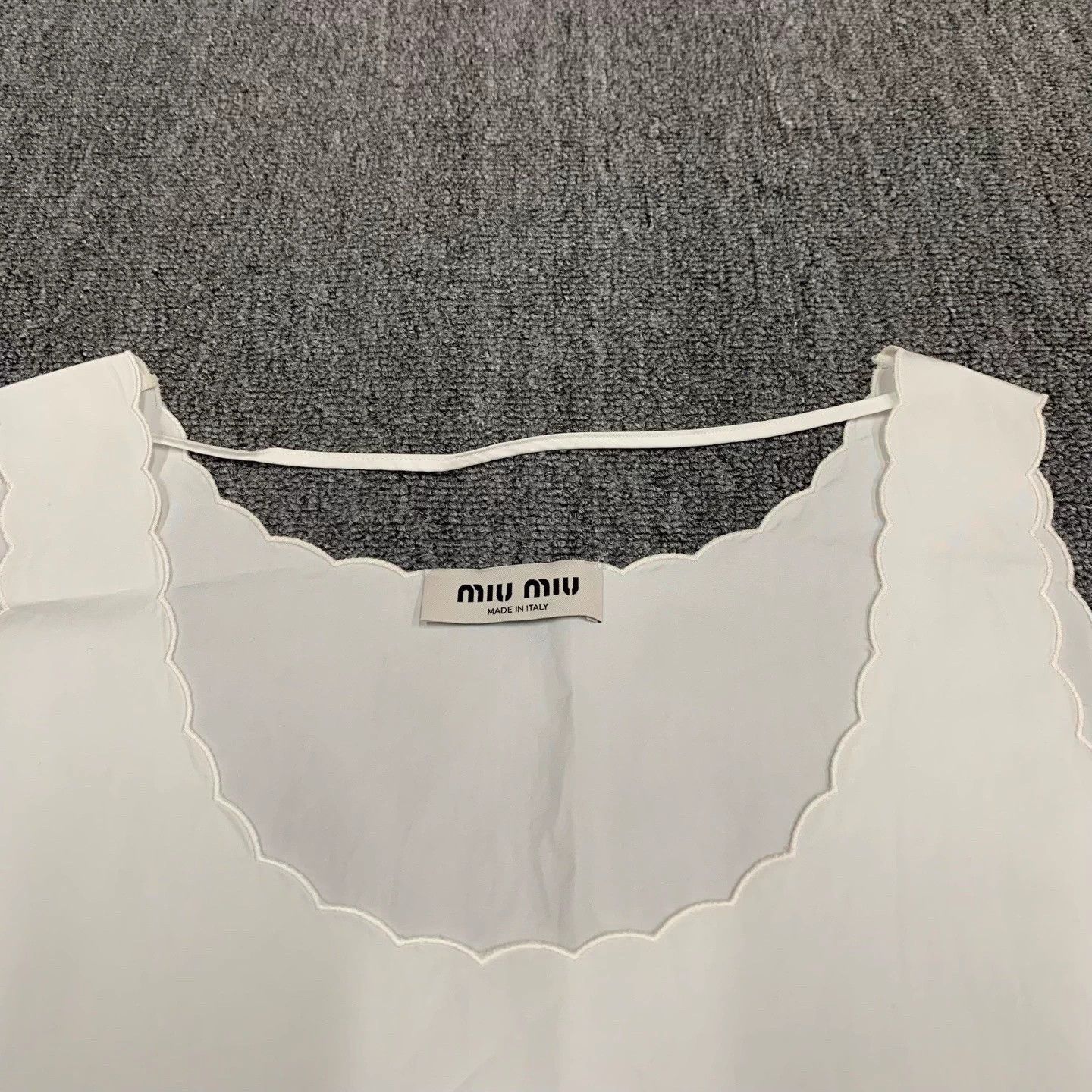 Miu Miu Miu Miu Women's White Embroidered Logo Cami Top Size S / US 4 / IT 40 - 9 Thumbnail