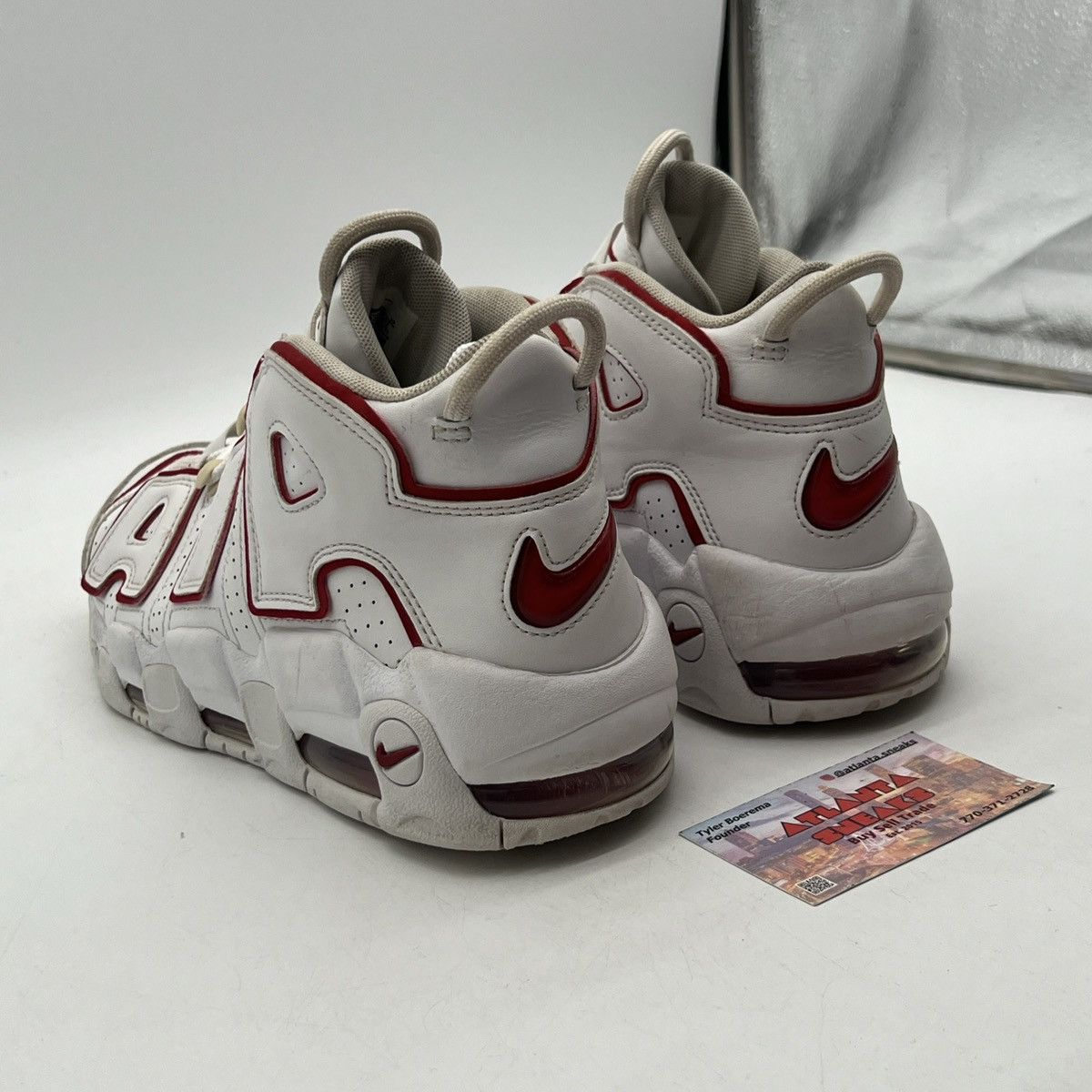 Nike Air uptempo white varsity red Size US 8.5 / EU 41-42 - 4 Thumbnail