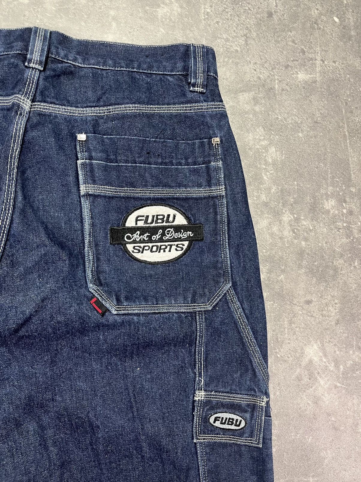 Fubu 90s/00s Fubu Vintage Big Logo Baggy Carpenter Denim Jeans 34 Size US 34 / EU 50 - 15 Thumbnail