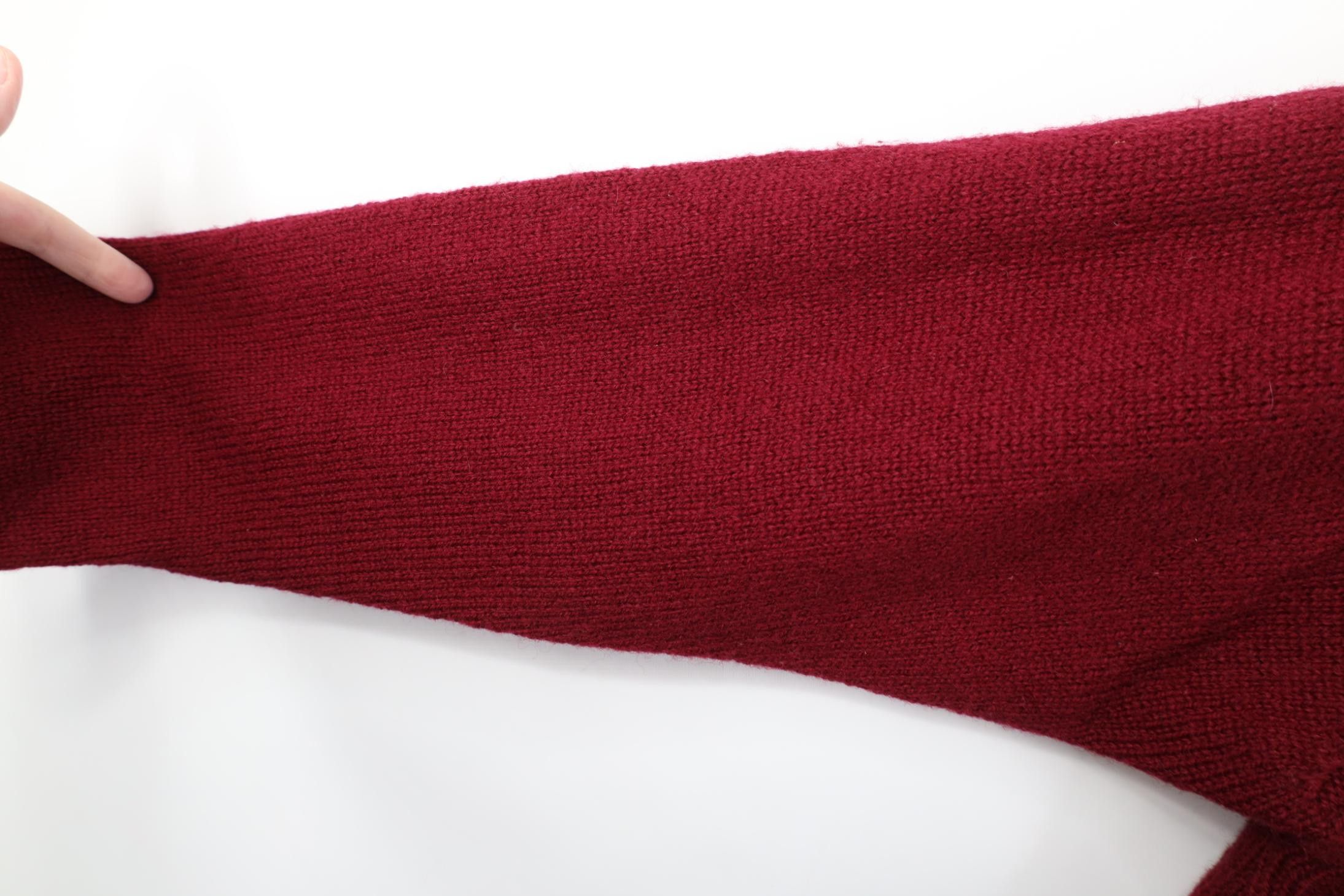 Gap Vintage 90s Gap Shetland Wool Ribbed Knit V-Neck Sweater Red Size US L / EU 52-54 / 3 - 5 Thumbnail