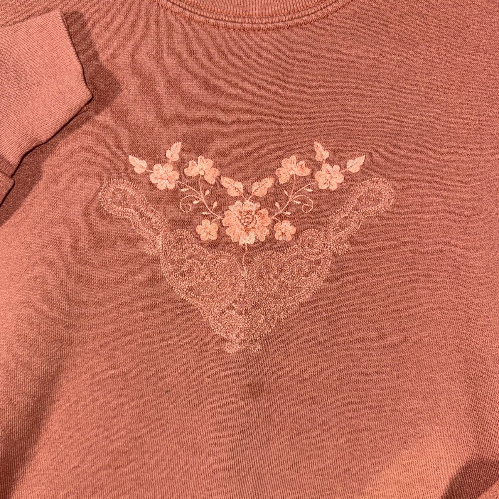 Jerzees VINTAGE Jerzees Sweatshirt Women’s Embroidered Floral Lace Crew Neck XL Pink All Seasons 90s Mock Neck Pullover"} Size XL / US 12-14 / IT 48-50 - 6 Thumbnail