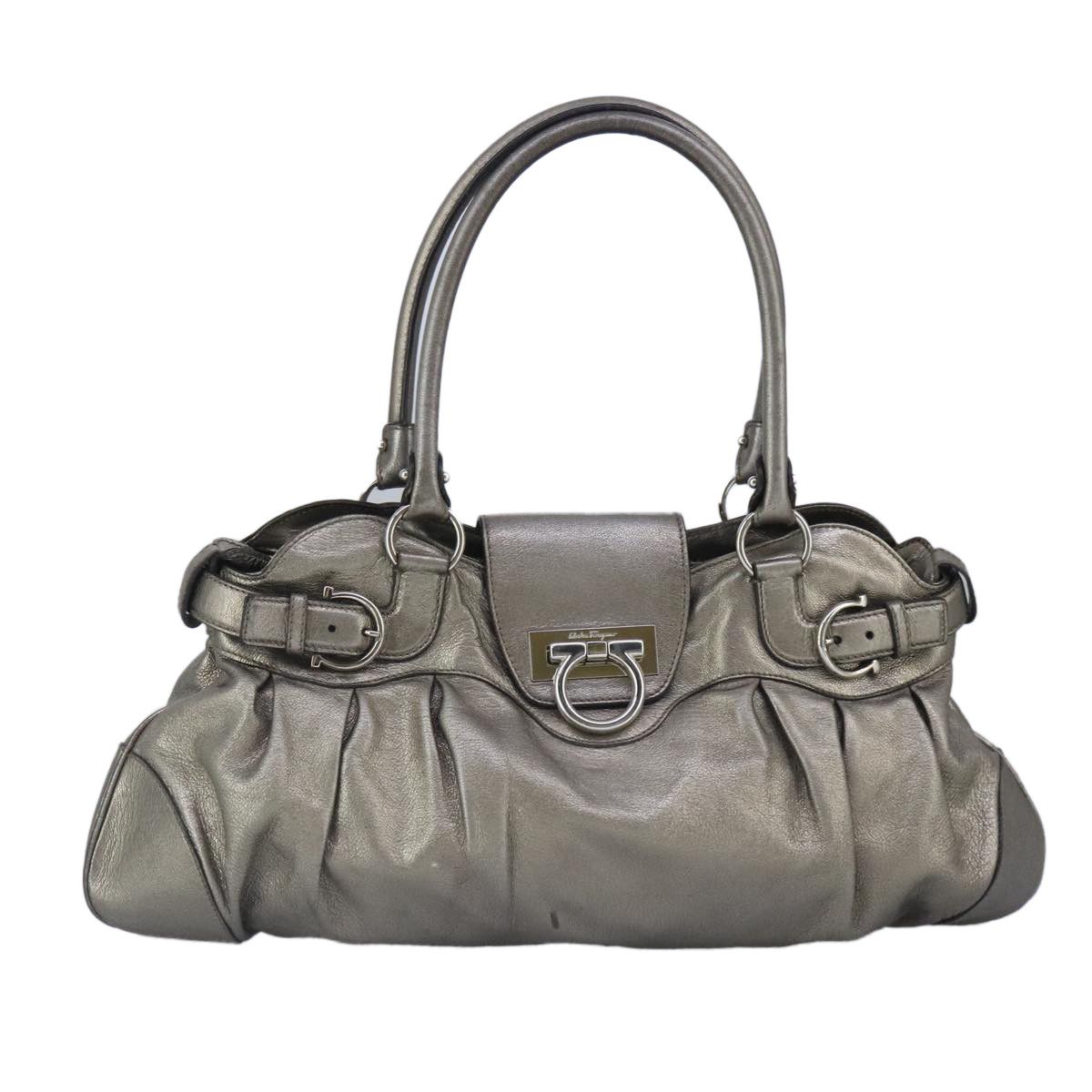 Gancini Gold Leather Handbag (Pre-Owned)