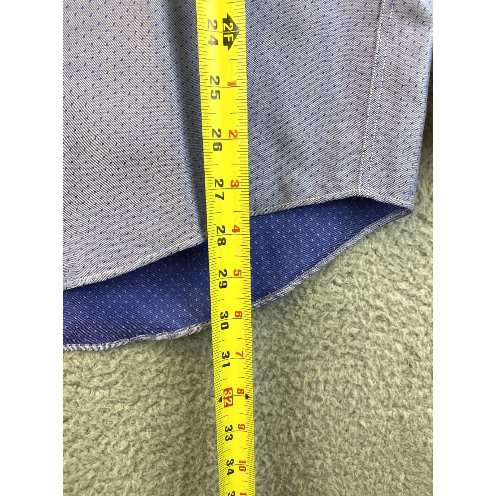 Joseph Abboud VINTAGE Joseph Abboud Dress Shirt Men L Blue Long Sleeve Button Cotton 80-8 Size 42R - 7 Thumbnail
