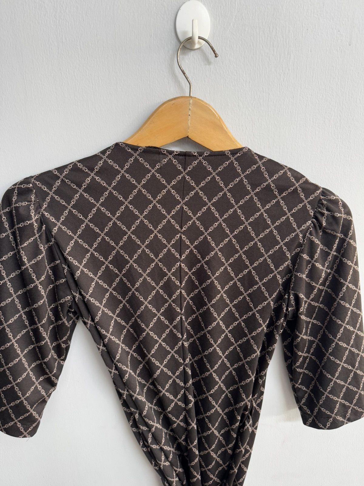 Comme Ca Ism MOTHERHOOD MATERNITY BROWN WRAP DRESS WITH ROPE PATTERN Size M / US 6-8 / IT 42-44 - 5 Thumbnail
