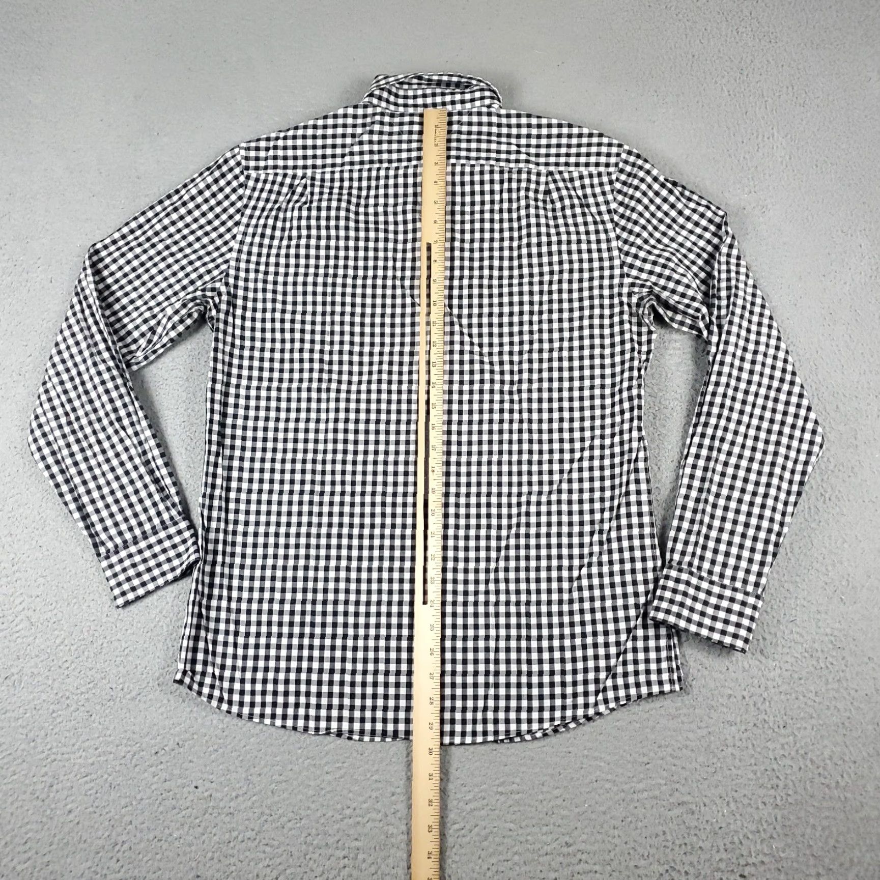 Tommy Hilfiger Tommy Hilfiger Dress Shirt Mens 16 Black Check Long Sleeve Button Up Size 42R - 6 Thumbnail