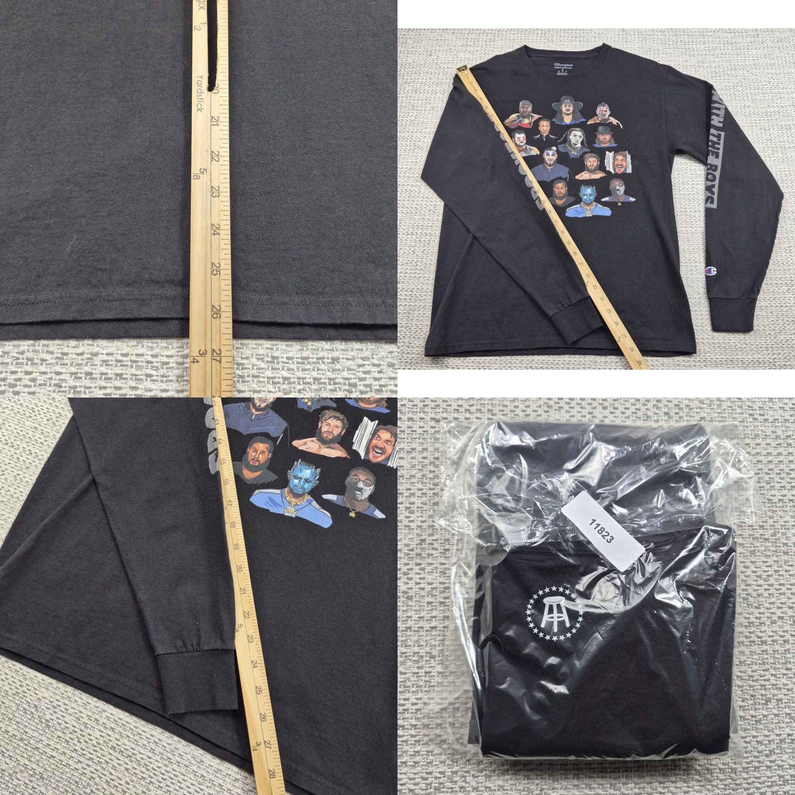 Champion Champion Shirt Mens Medium Black Spooktober Barstool With The Boys Long Sleeve Size US M / EU 48-50 / 2 - 9 Thumbnail