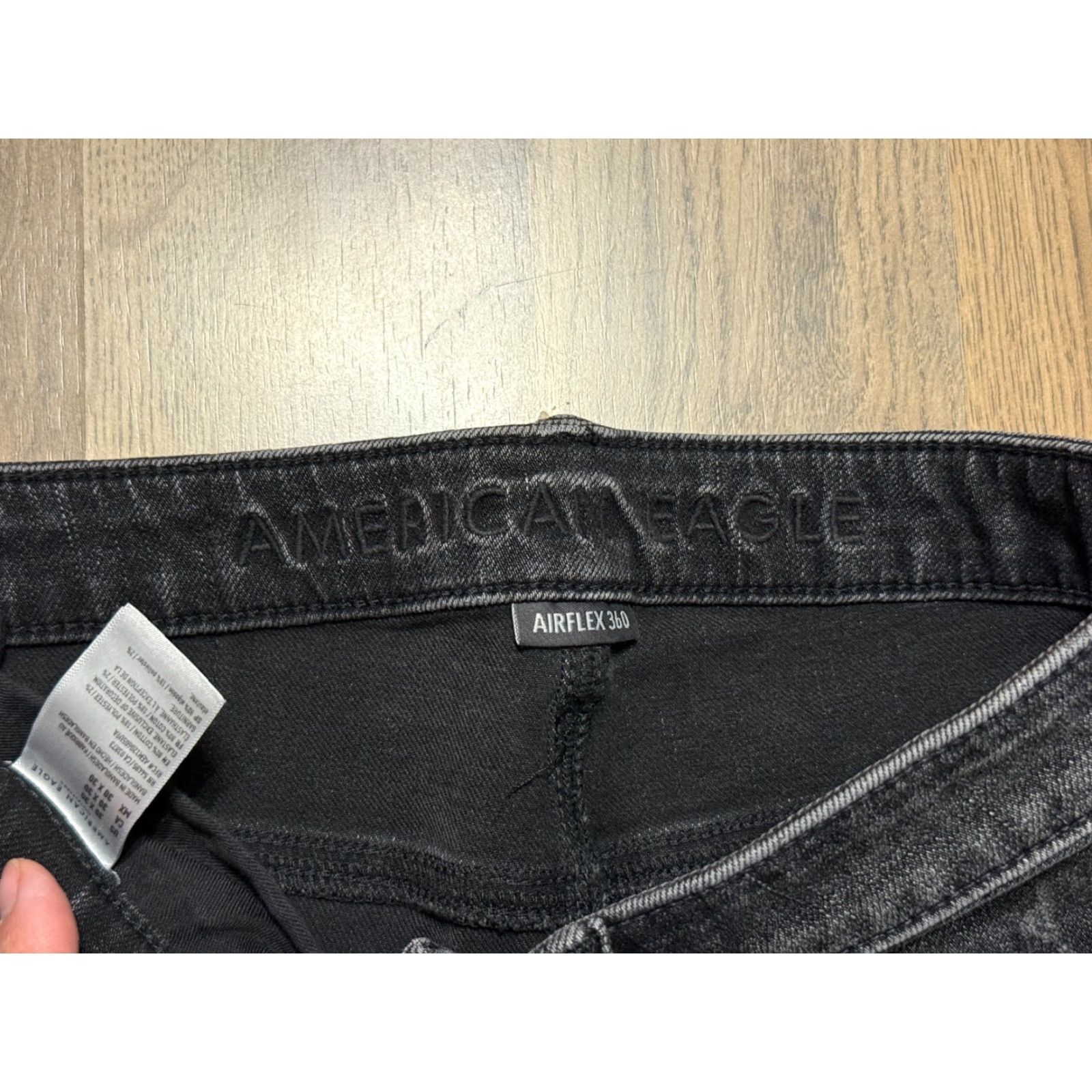 American Eagle Outfitters American Eagle Jeans, Men's Size 30x30, Black, Denim, Distressed, AIRFLEX 360 Size US 30 / EU 46 - 6 Thumbnail