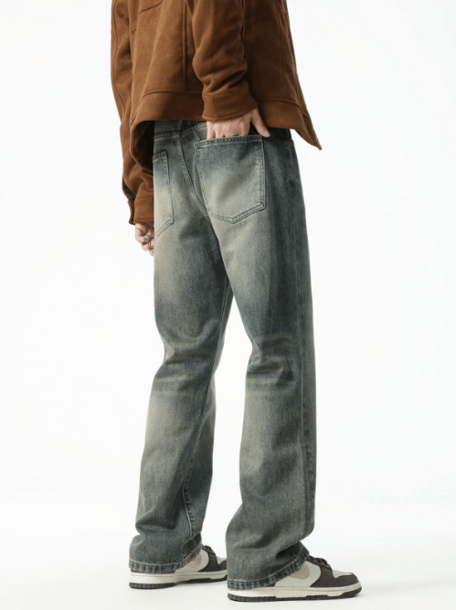 Japanese Brand American street distressed whisker straight loose jeans y2k Size US 32 / EU 48 - 2 Thumbnail