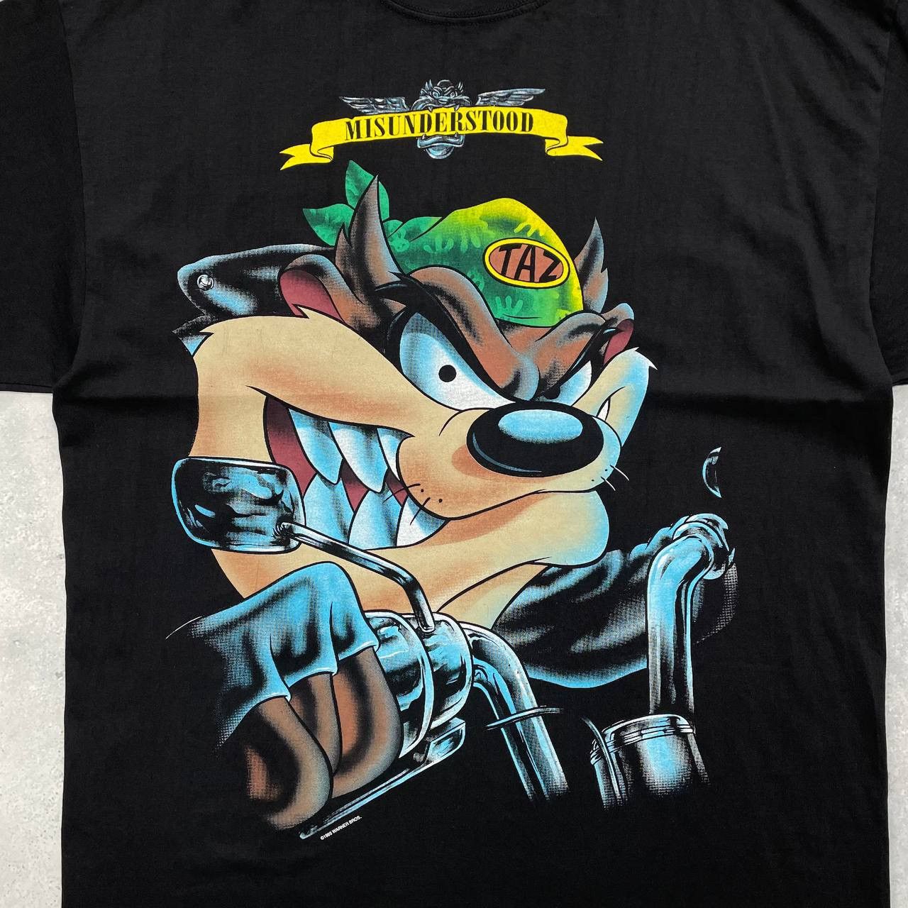 Cartoon Network × Vintage Vintage 1995 Taz Biker Misunderstood Looney Tunes T Shirt Size US XL / EU 56 / 4 - 2 Thumbnail