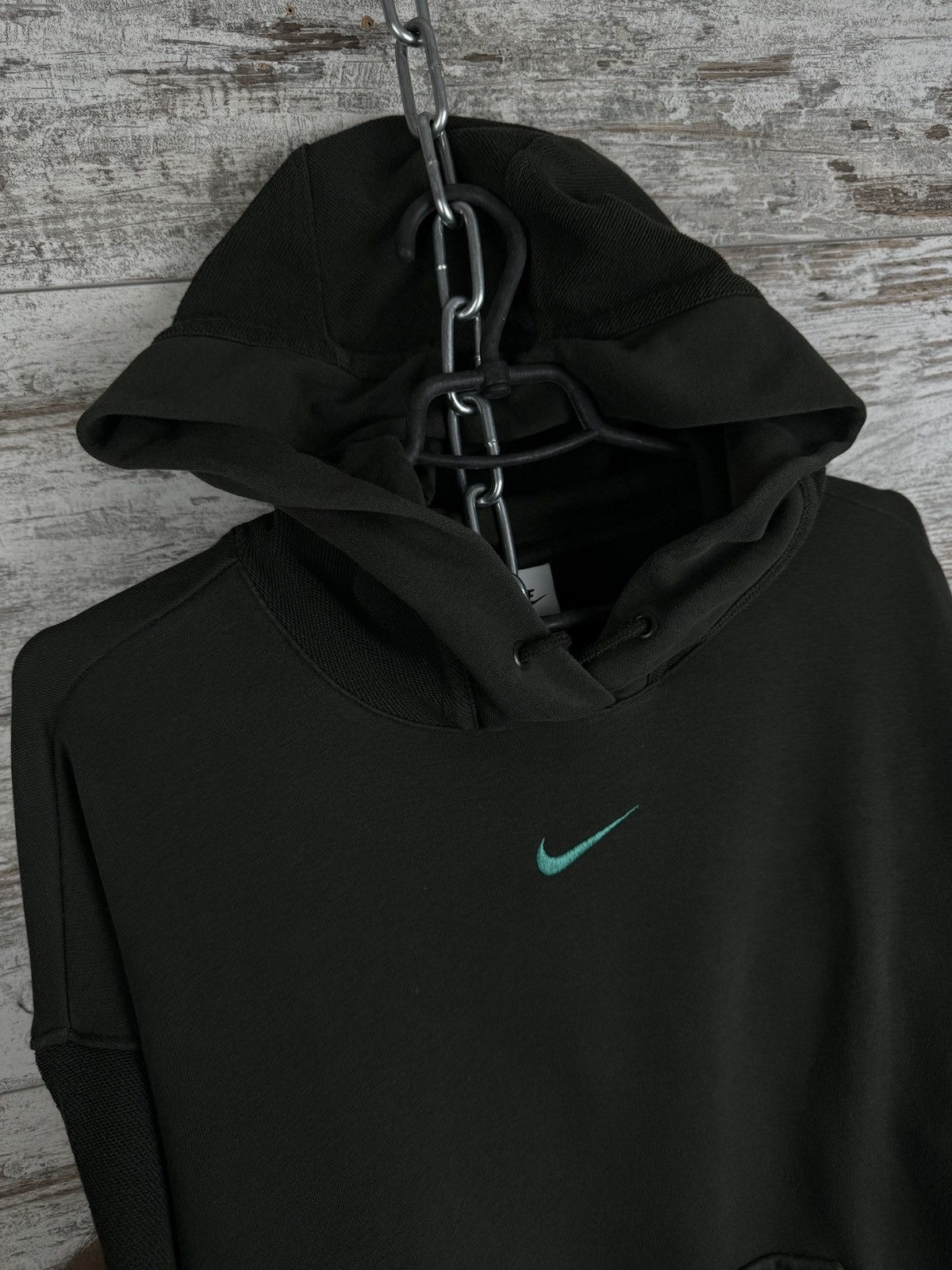 Nike × Vintage Mens Vintage Nike centre swoosh logo hoodie y2k drill rare Size US M / EU 48-50 / 2 - 7 Thumbnail