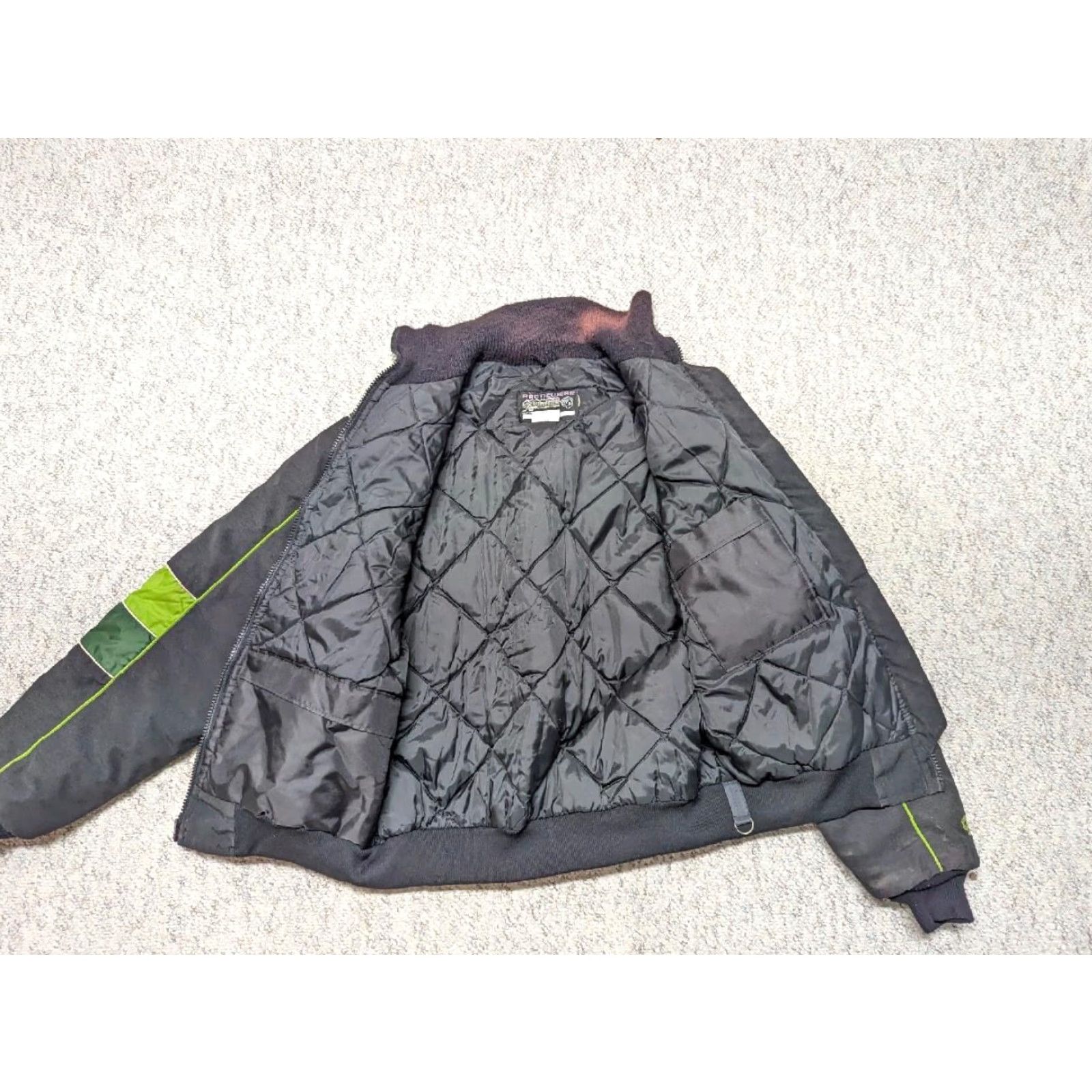 Vintage VINTAGE Arctic Cat Jacket, Bomber, Satin, Poly/Cotton, Insulated, Black Green, XL, Men, 1970s, snowmobile coat Size US XL / EU 56 / 4 - 4 Thumbnail