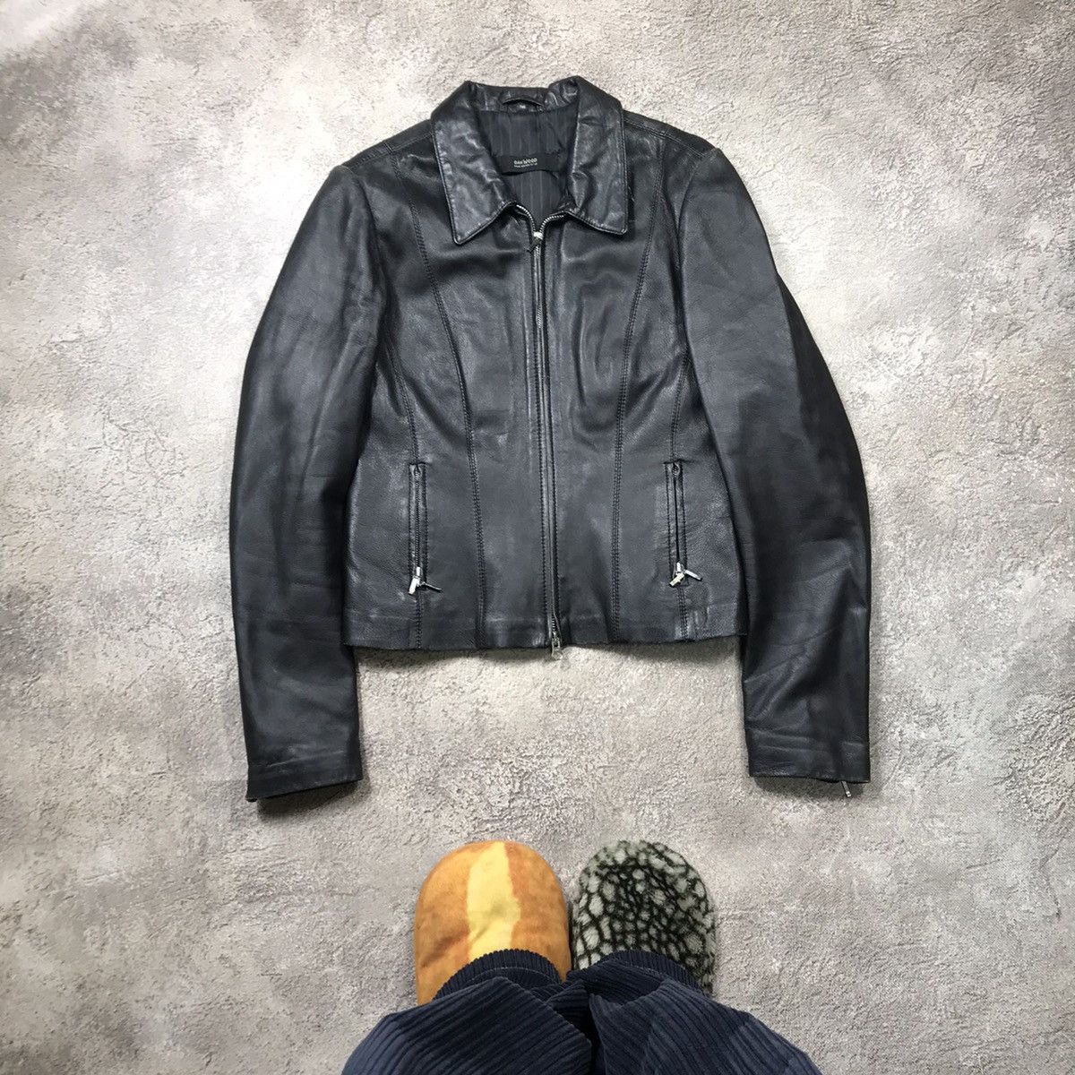 Vintage Vintage 90s Black Moto Leather Jacket Grunge Streetwear M Size M / US 6-8 / IT 42-44 - 1 Thumbnail