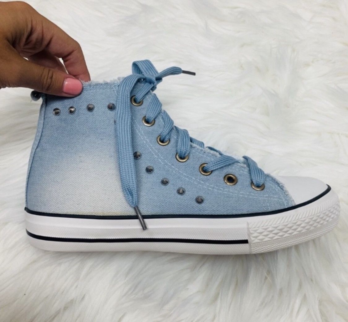 Other DARK DENIM STUDDED HIGH TOPS SNEAKERS Size US 10 / IT 40 - 4 Thumbnail