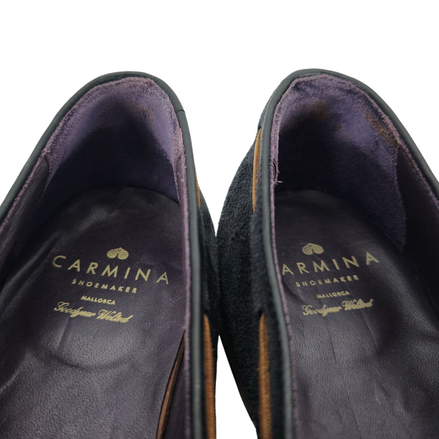 Carmina Carmina Shoemaker Mens 10 Navy Blue Suede Dress Shoes Loafer Size US 10 / EU 43 - 7 Thumbnail