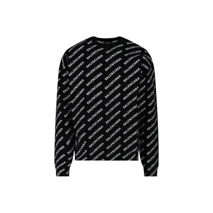 Balenciaga Balenciaga Balenciaga Black Logo Loose Fit Sweater -2507 Size US M / EU 48-50 / 2 - 1 Thumbnail