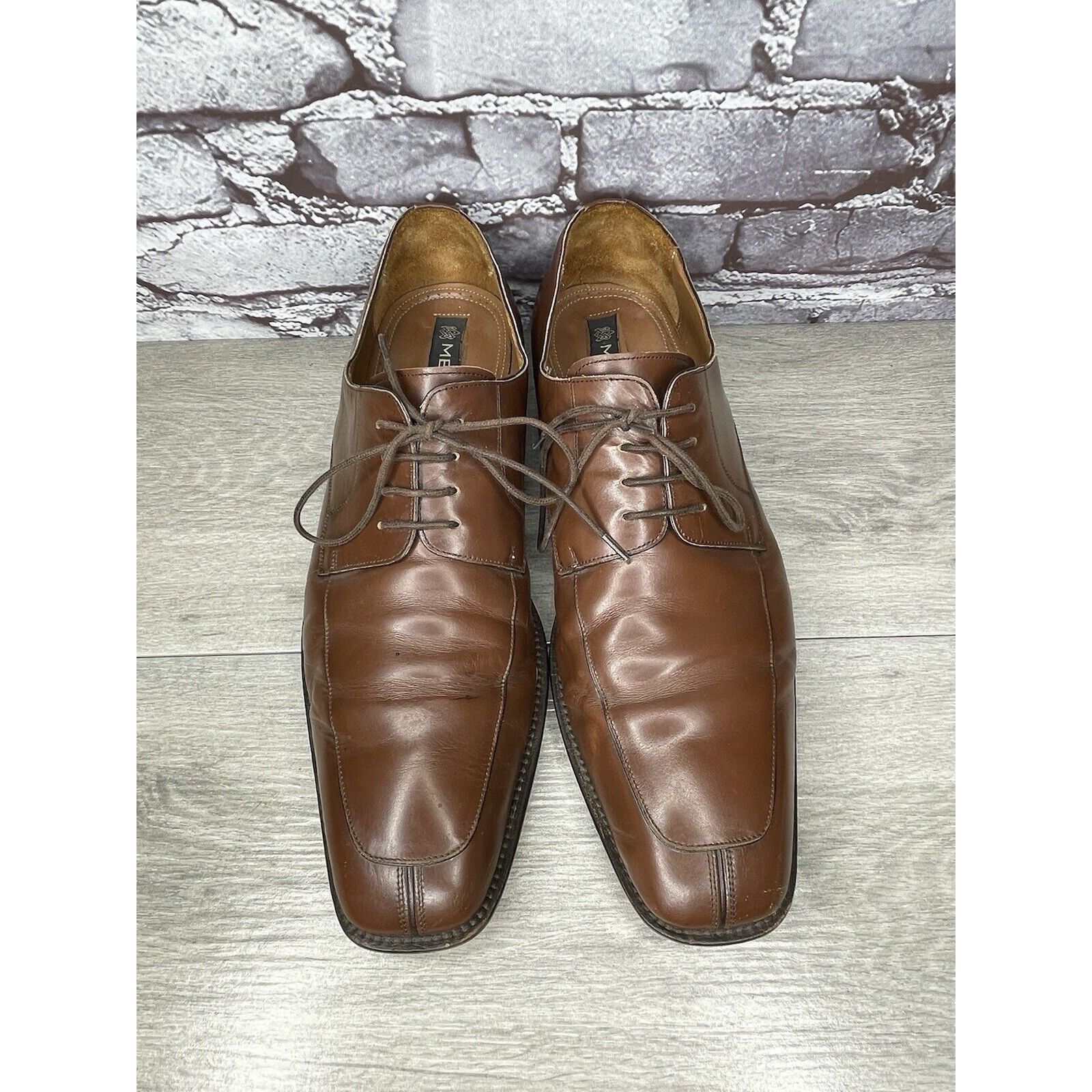 Mezlan Mezlan Carmichael Brown Leather LaceUp Oxfords Square Toe Dr Size US 12 / EU 45 - 2 Thumbnail