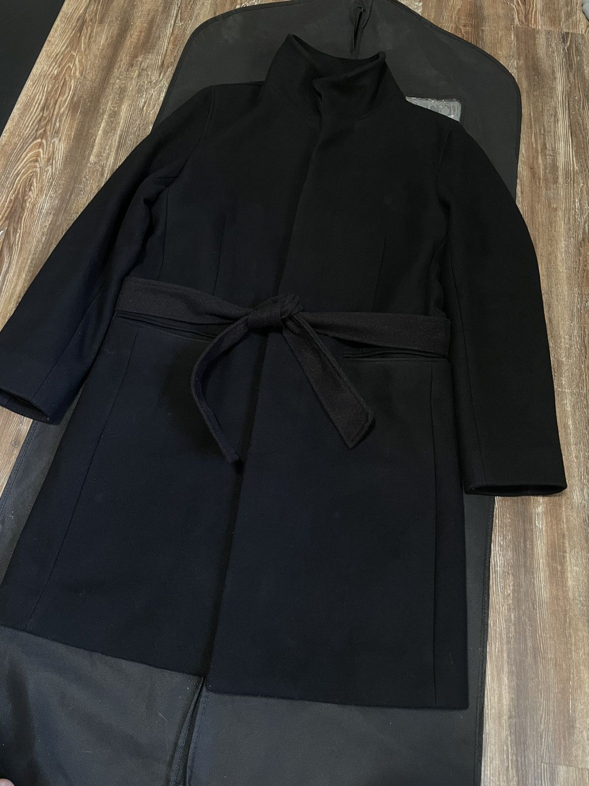 Theory Belvin Custom Belted Coat Black Wool Blend Single Breasted Size US M / EU 48-50 / 2 - 1 Thumbnail