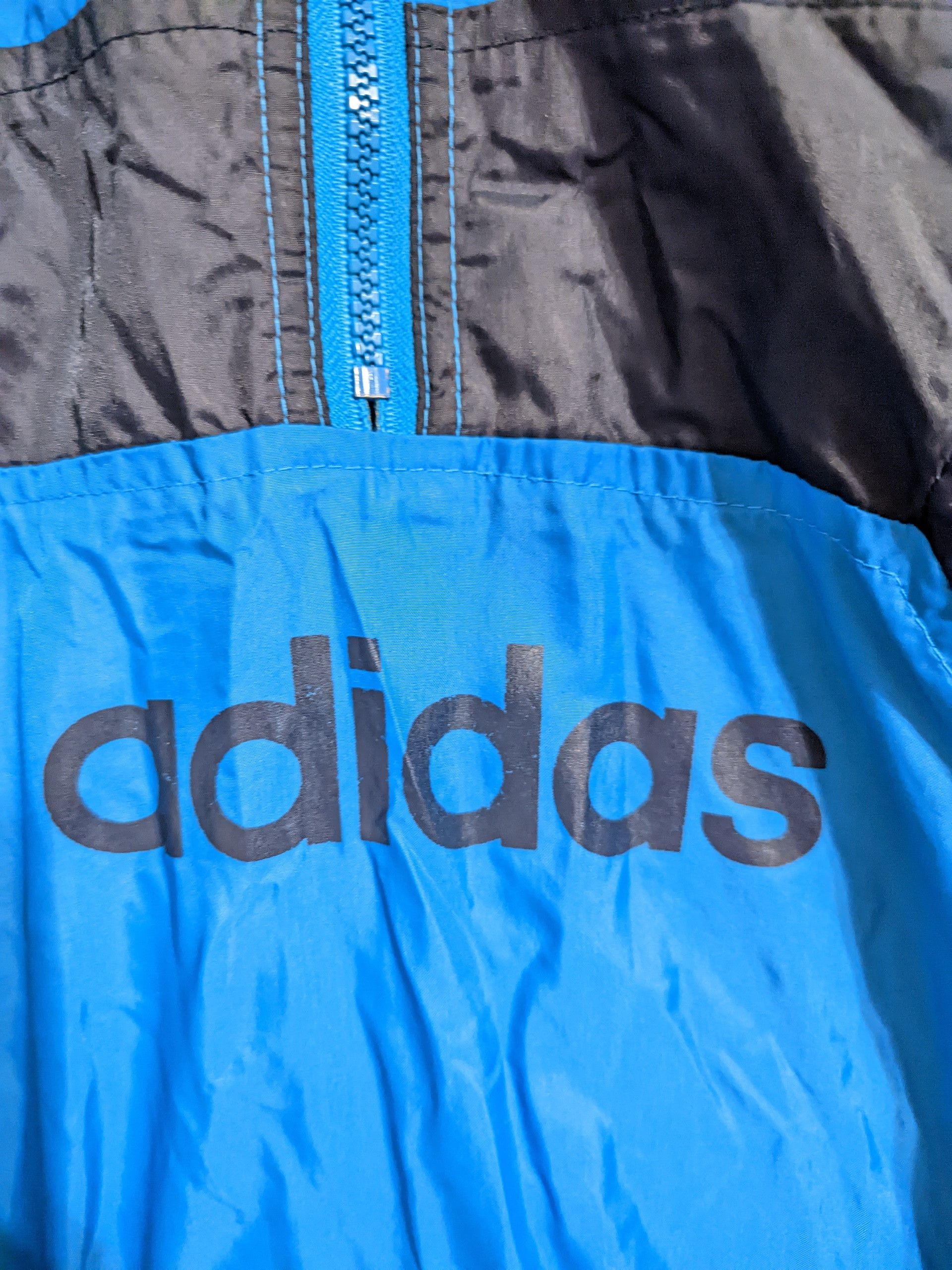 Adidas Vintage Adidas Trefoil Windbreaker 1990s Blue/Purple Taiwan Size US L / EU 52-54 / 3 - 7 Thumbnail