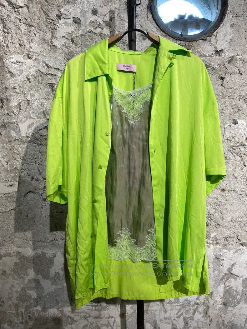 Martine Rose Martine Rose Neon Green Fake Two-Piece Shirt Size US XS / EU 42 / 0 - 3 Thumbnail