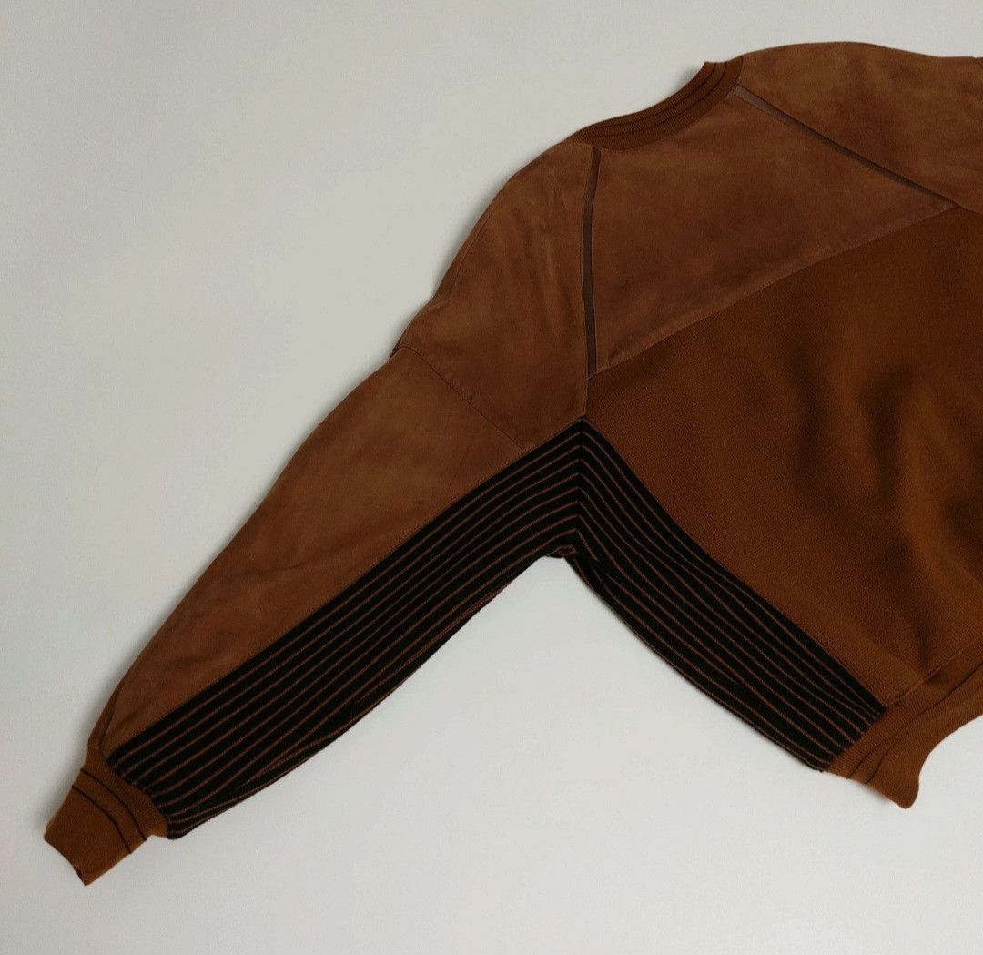 Vintage AMGE suede leather bomber jacket with wool blend panels Size US XL / EU 56 / 4 - 6 Thumbnail