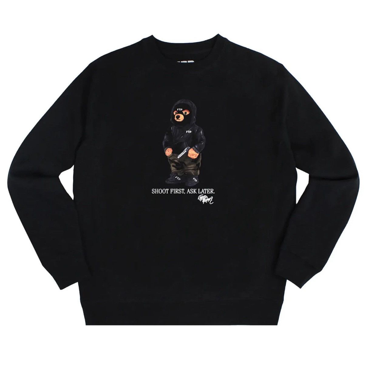 Fuck The Population FTP Shoot First Ask Later Bear Black Crewneck Sweatshirt Size US L / EU 52-54 / 3 - 1 Thumbnail