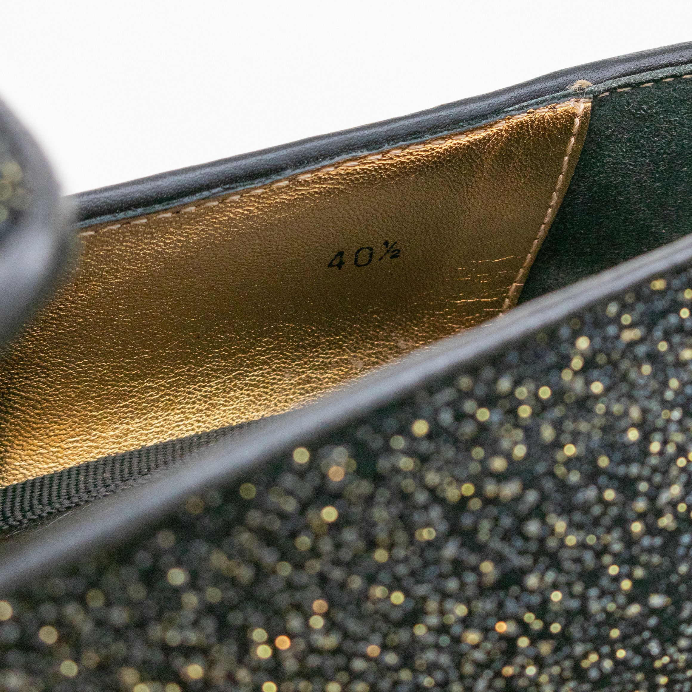 Jimmy Choo Jimmy Choo Men's Foxley/m Black & Gold Glitter Loafers Size US 7.5 / EU 40-41 - 11 Thumbnail