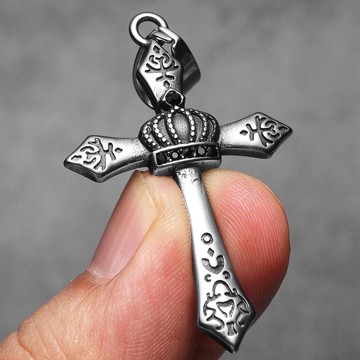 Other Crown Cross Pendant Accessories Necklace Gifts For Him Size ONE SIZE - 1 Thumbnail