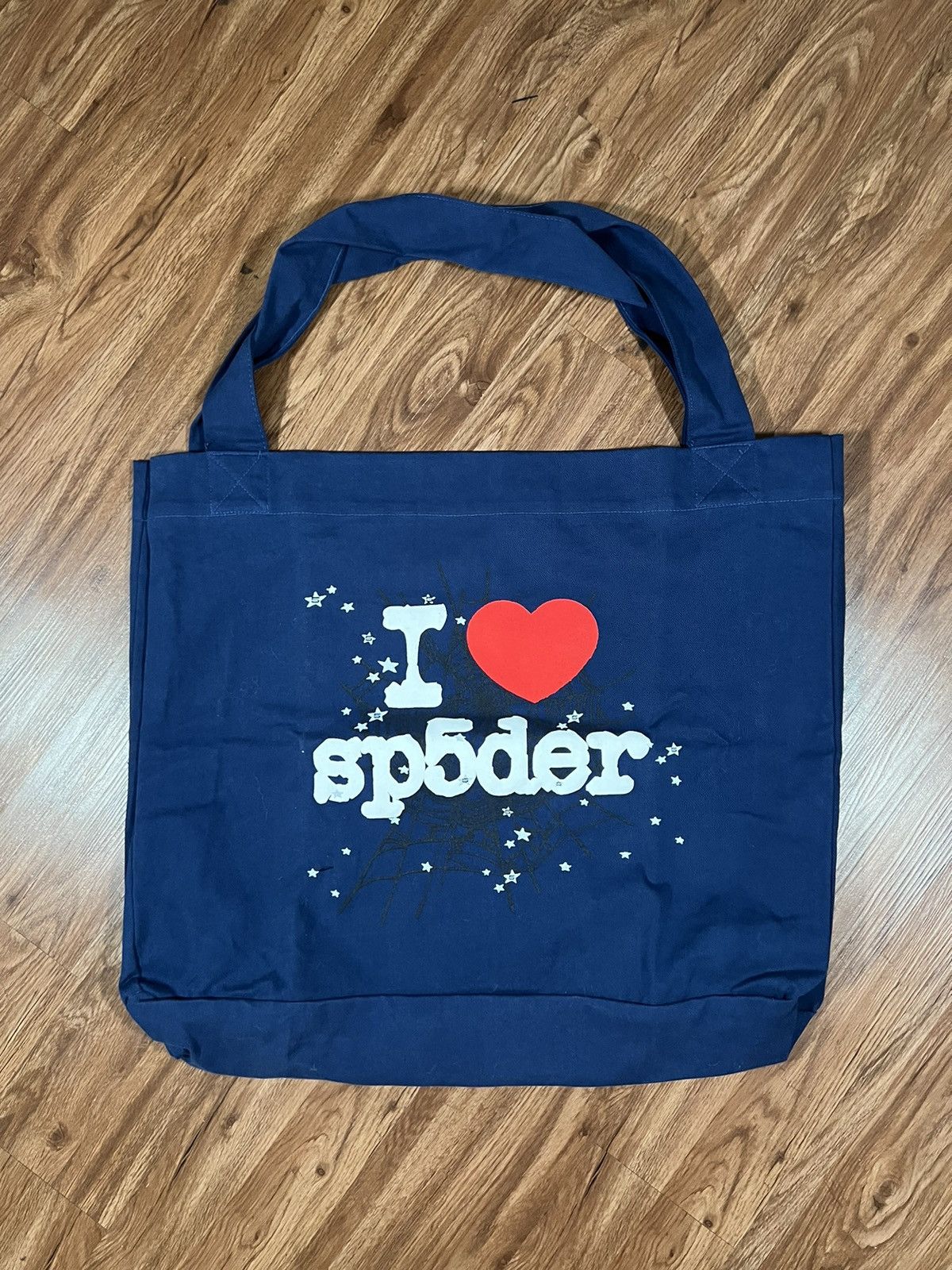 image of Hypebeast x Spider Worldwide Sp5Der Souvenir XL Tote in Navy, Women's