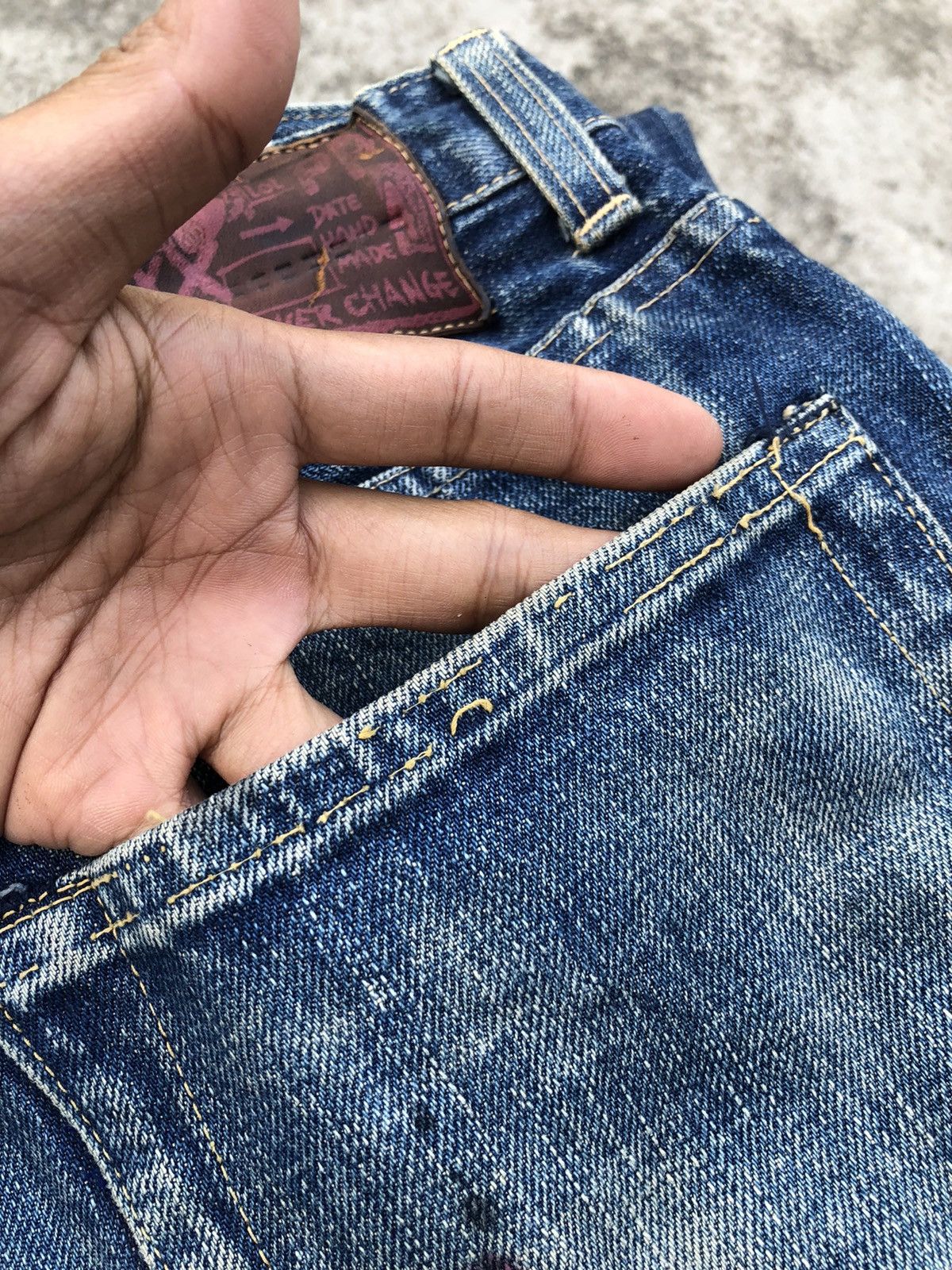 HOLLYWOOD RANCH MARKET × Japanese Brand SELVEDGE PAINTED DENIM BY HRM Size US 30 / EU 46 - 6 Thumbnail