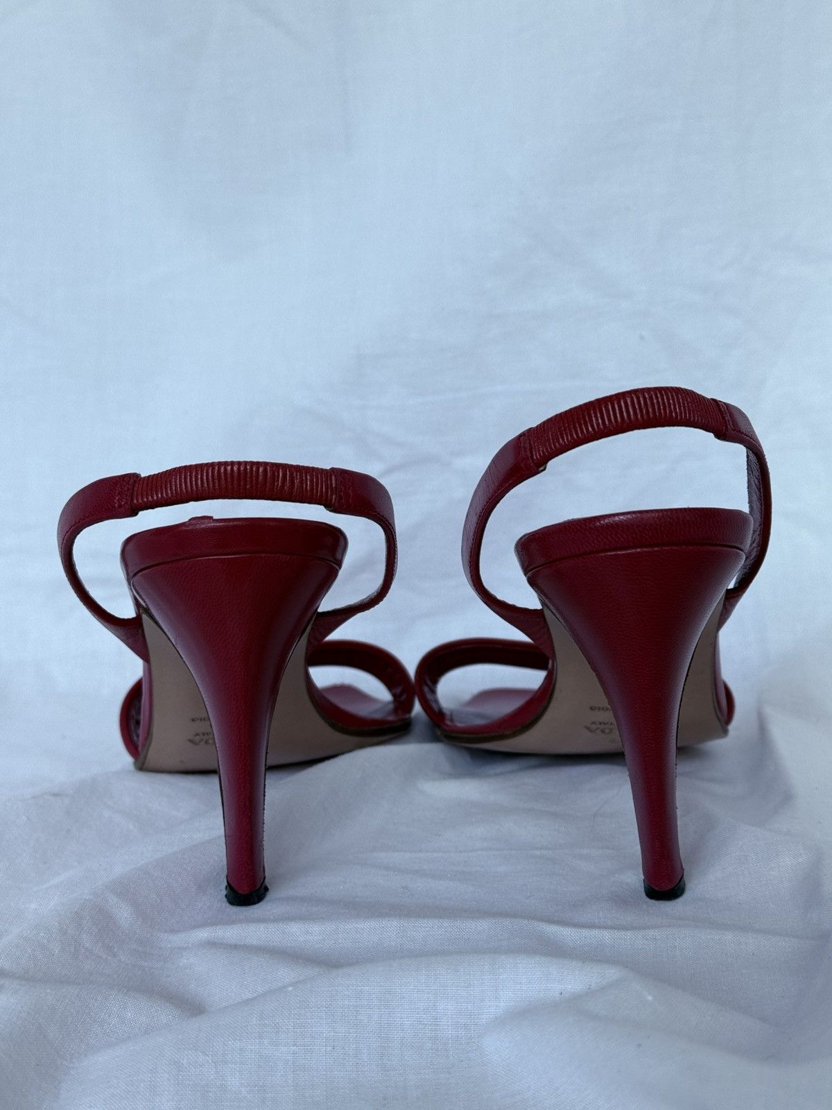 Prada Prada Vintage Red Leather Sandals Heels Size US 8 / IT 38 - 8 Thumbnail