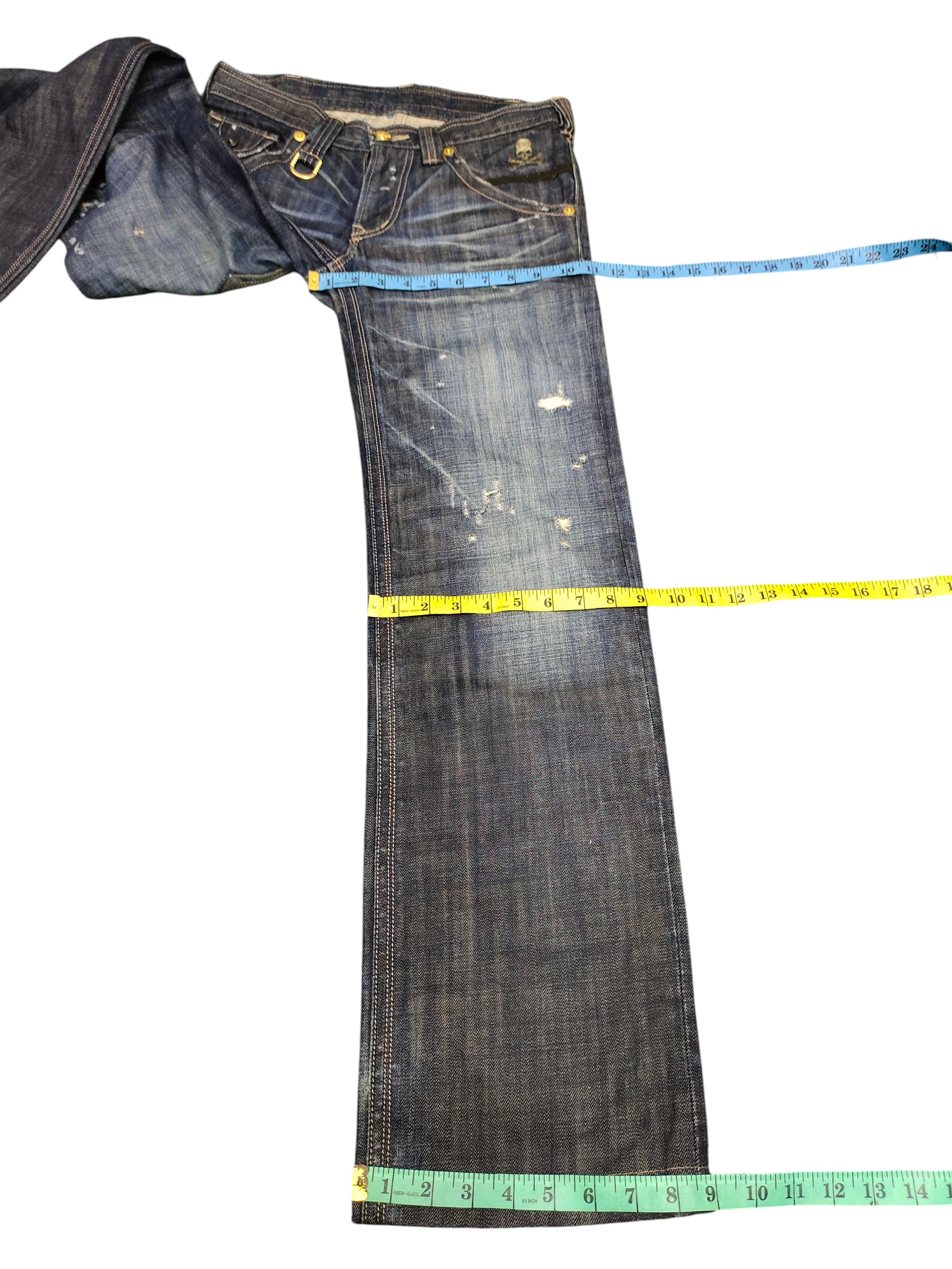 Roen Roen Japan Skull Clawmark Distress Denim Jeans Size US 31 - 15 Thumbnail