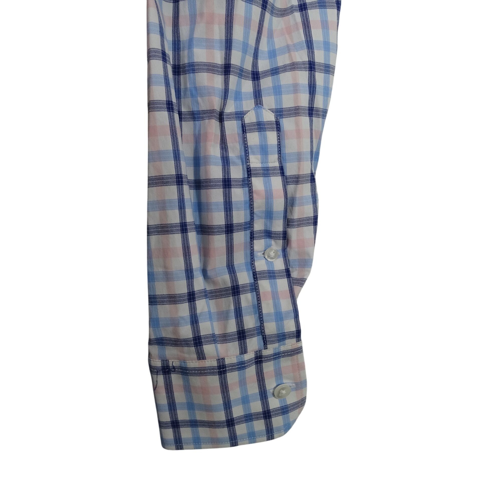 Bonobos Bonobos Slim Fit Long Sleeve Blue Pink Plaid Button Up Shirt Size US L / EU 52-54 / 3 - 3 Thumbnail