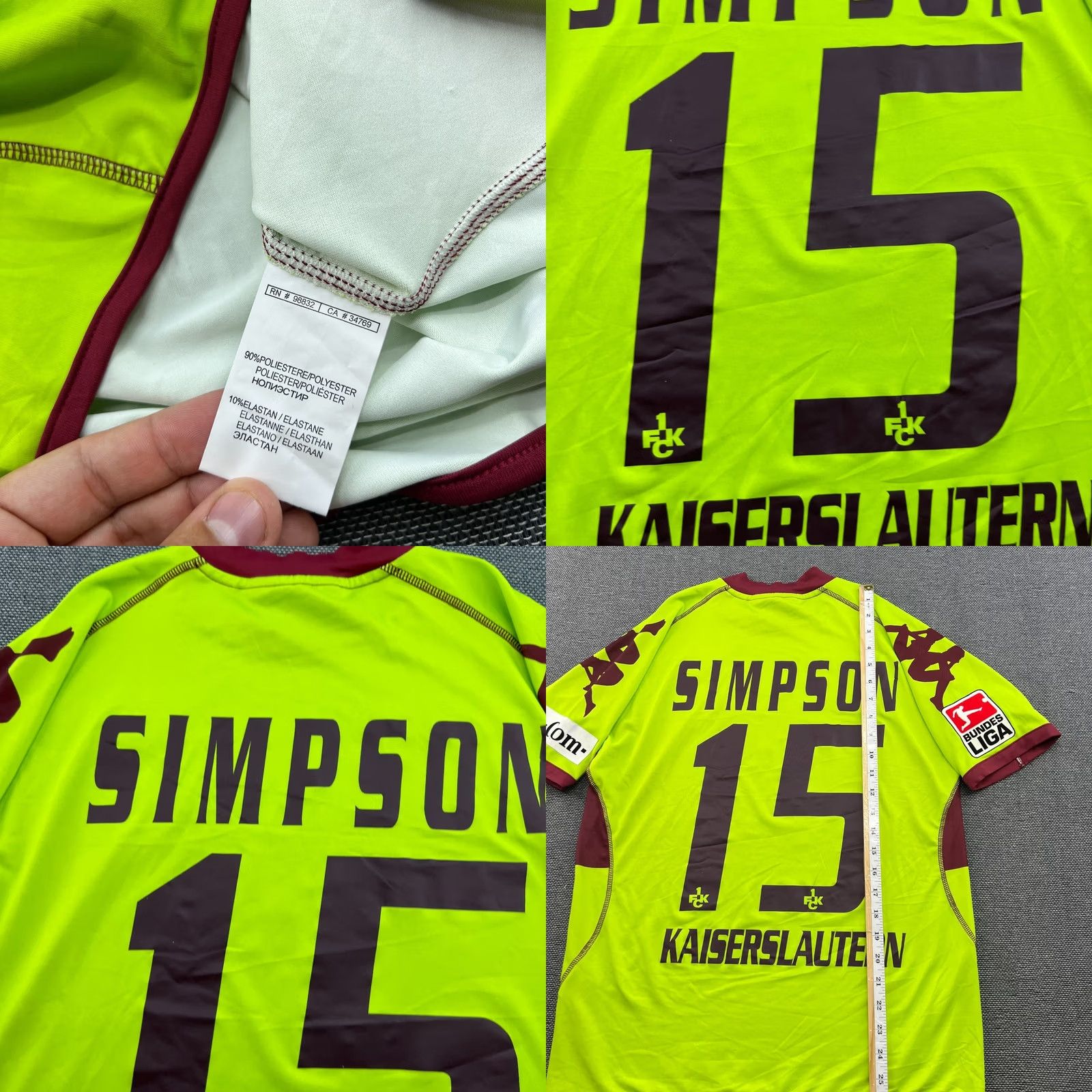 Kappa Kappa Kaiserslautern 2006 2007 Away Josh Simpson Match Worn Football Jersey XL Multicolor Short Sleeve Pullover Round Neck Men Sports Football Jersey Size US L / EU 52-54 / 3 - 10 Thumbnail