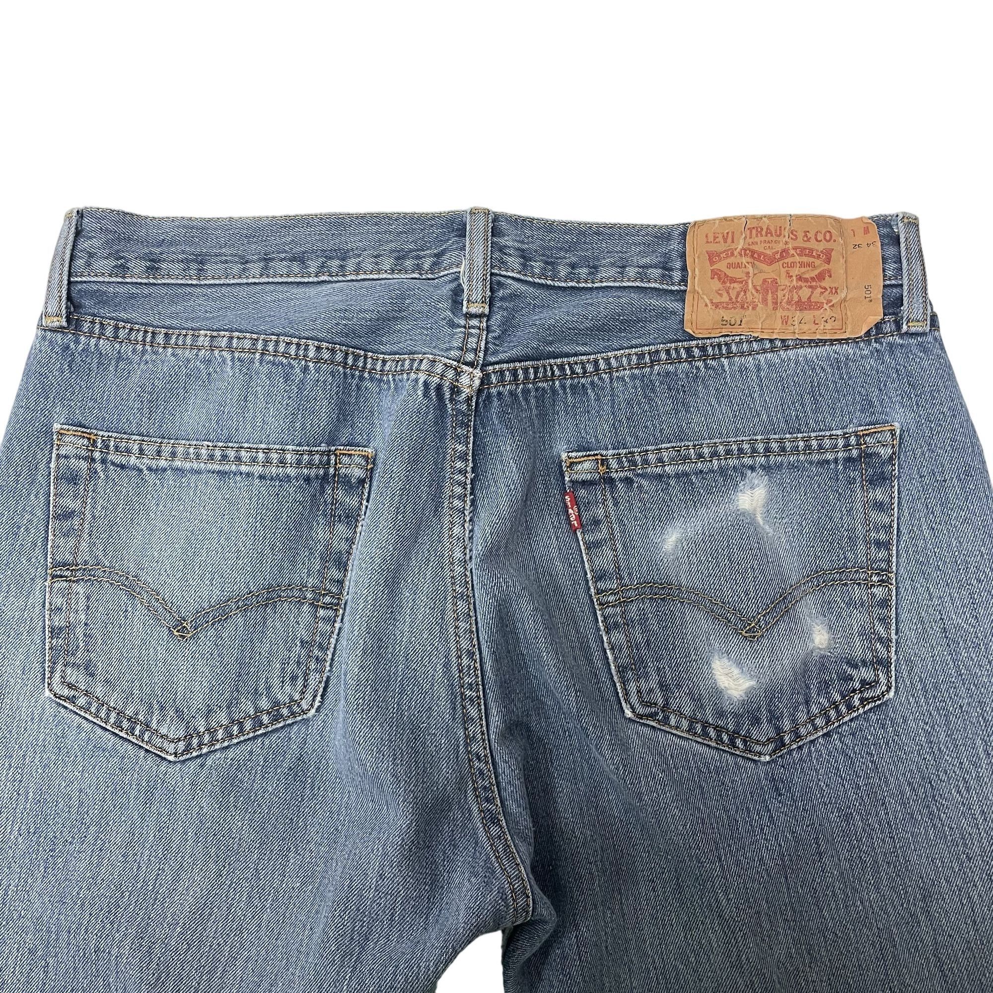 Levi's Y2K Levis 501 XX DISTRESSED Blue Jeans FRAYED Pants Size US 34 / EU 50 - 9 Thumbnail