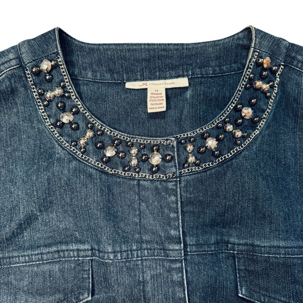 JM Collection JM Collection Embellished Denim Jacket Size 14 Size XL / US 12-14 / IT 48-50 - 9 Thumbnail