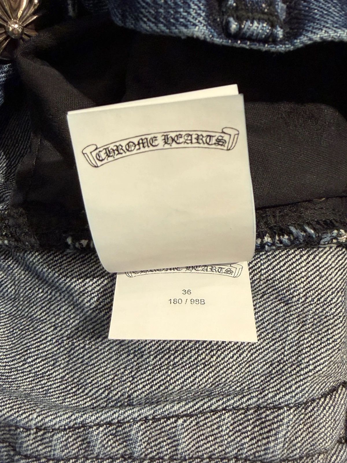 Chrome Hearts Fleur Knee Black Cross Patch Denim Jeans Size US 36 / EU 52 - 7 Thumbnail
