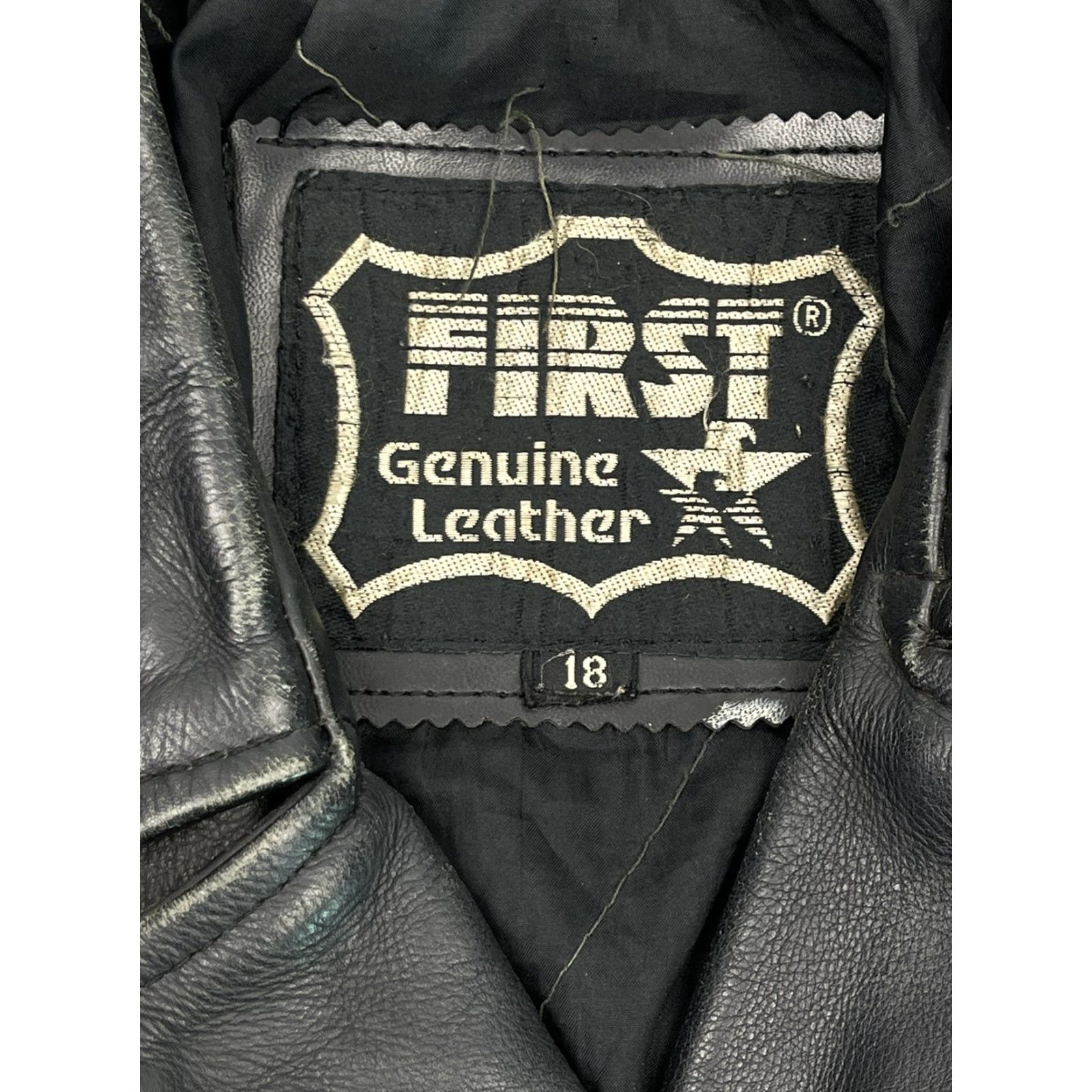 Vintage VINTAGE First Leather Jacket Motorcycle 18 Black Zip 90s Side Belted Collared Full Zip Unisex Adults Mens Womens Size US XXL / EU 58 / 5 - 3 Thumbnail