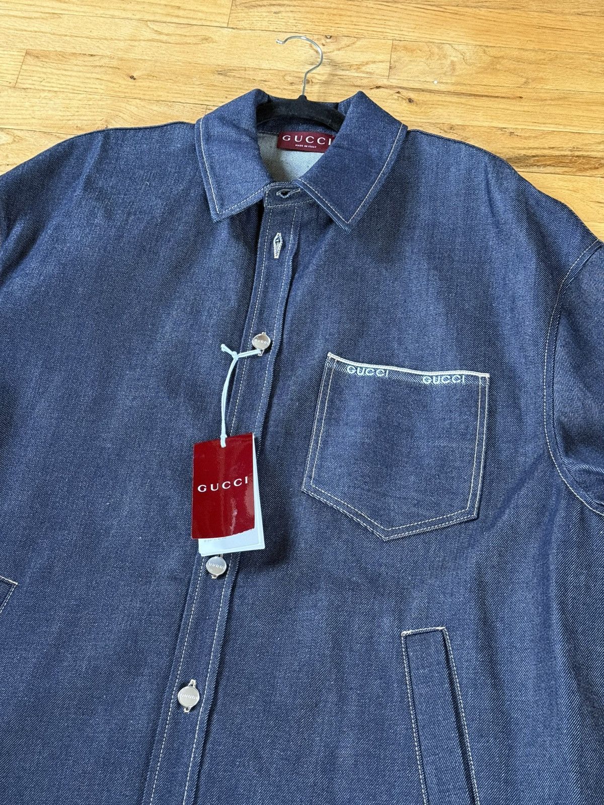 Gucci Gucci Cotton Selvedge Denim Shirt Size US L / EU 52-54 / 3 - 2 Thumbnail