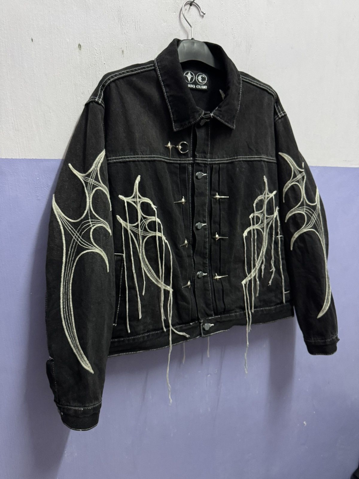 Thug Club THUG CLUB FW23 Black Denim Jacket with Iconic TC Logo Unisex Size US M / EU 48-50 / 2 - 4 Thumbnail