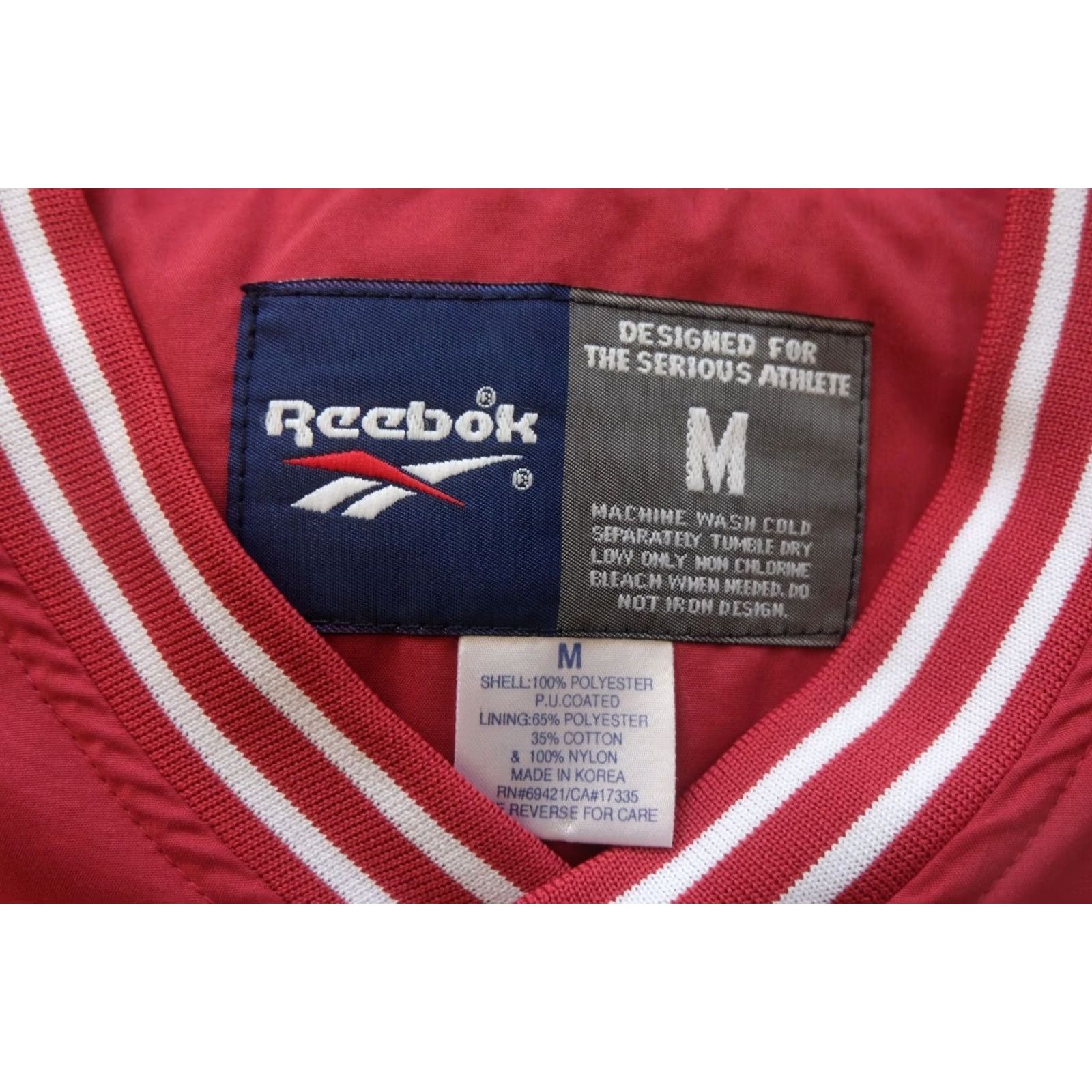 Reebok VINTAGE REEBOK Jacket 90s Red Mens M V KNECK PULL OVER 100% POLYESTER Size US M / EU 48-50 / 2 - 5 Thumbnail