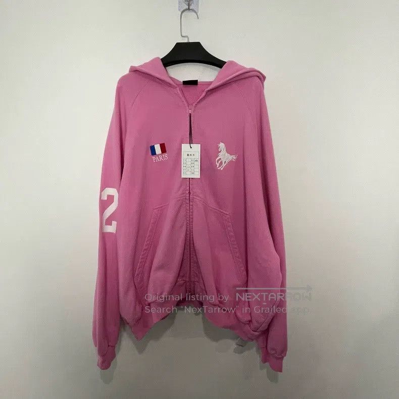 Balenciaga Balenciaga Pink War Horse Digital Printed Frayed Faded Lon Size US S / EU 44-46 / 1 - 1 Thumbnail