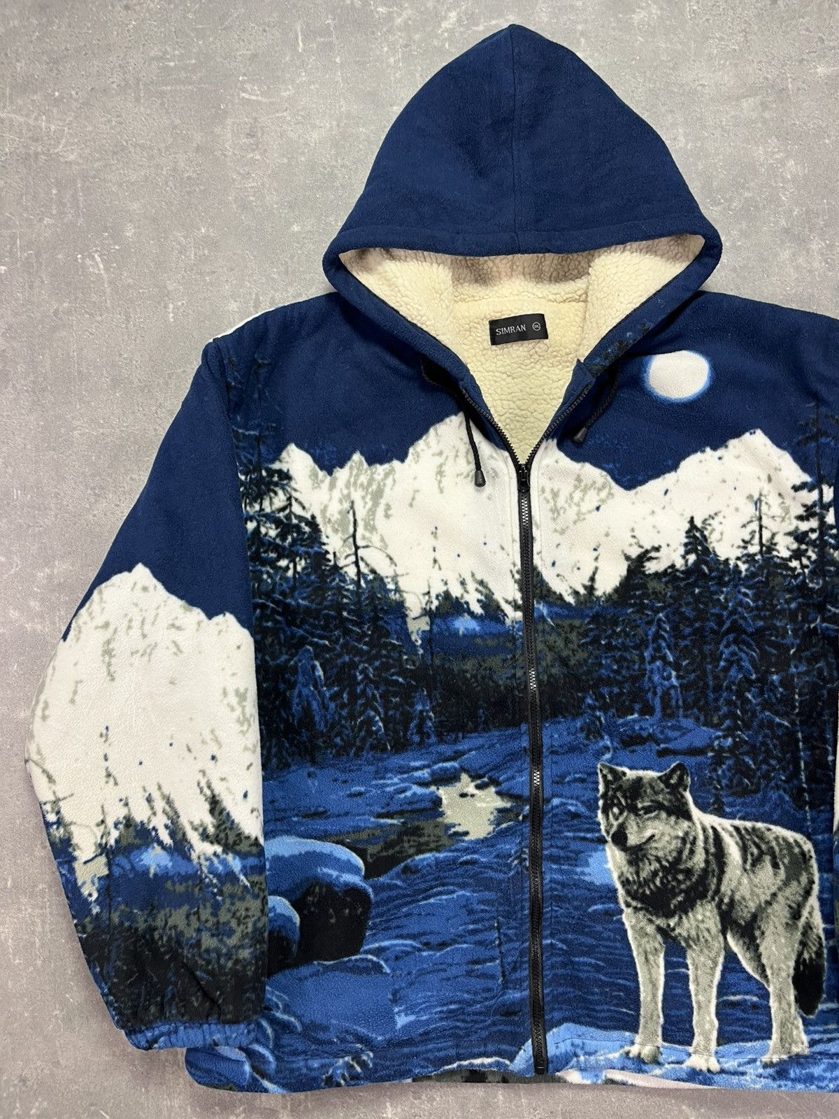 Vintage Vintage Hooded Animal Printed Wolf Pack Fleece Jacket 3XL Size US XXL / EU 58 / 5 - 3 Thumbnail