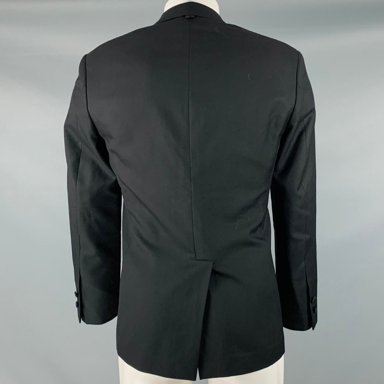 Brooks Brothers Black Fleece BLACK FLEECE Size 38 Black Wool Notch Lapel Sport Coat Size 38R - 3 Thumbnail