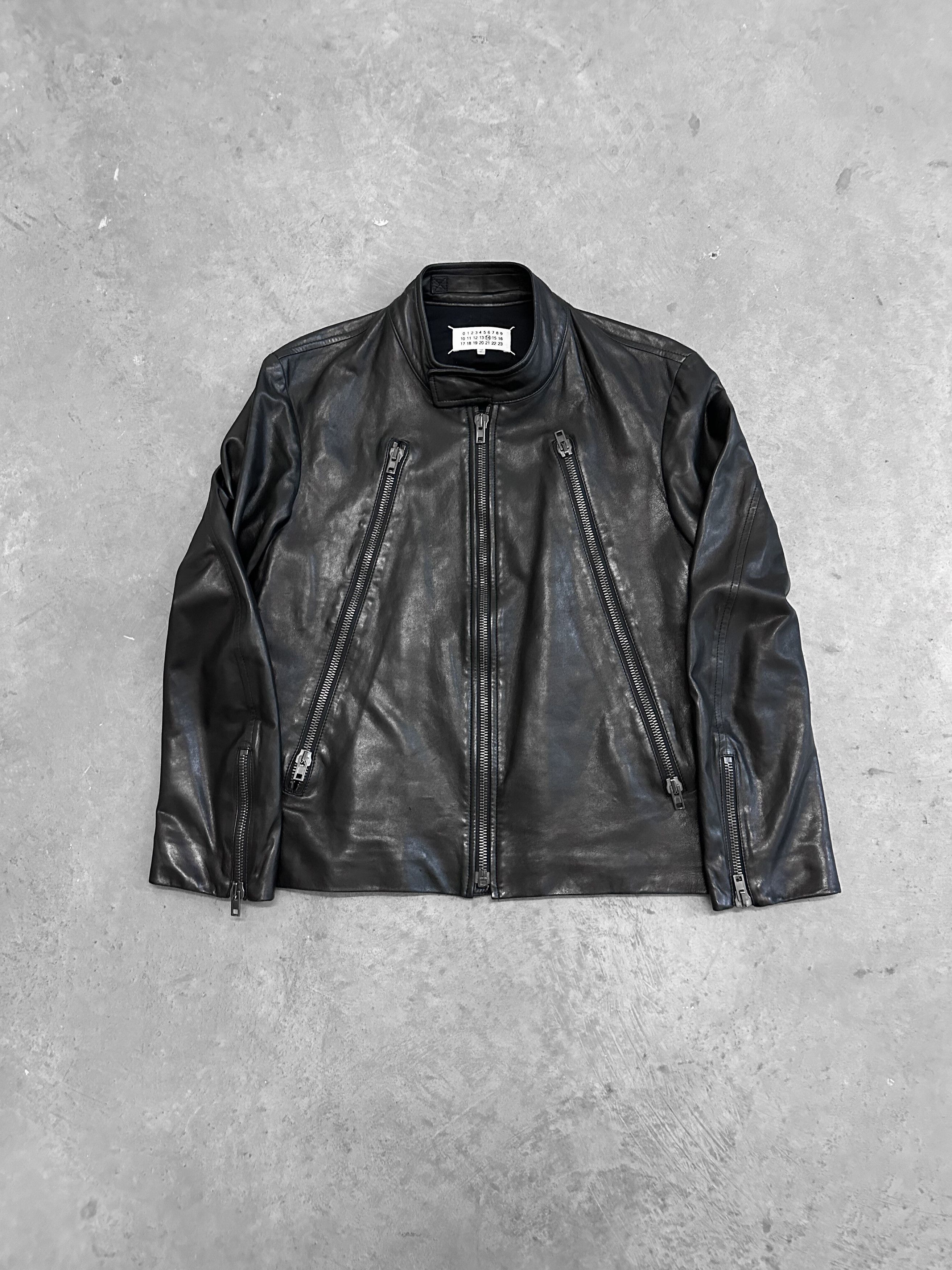 Maison Margiela 5 Zip Leather Jacket | Grailed